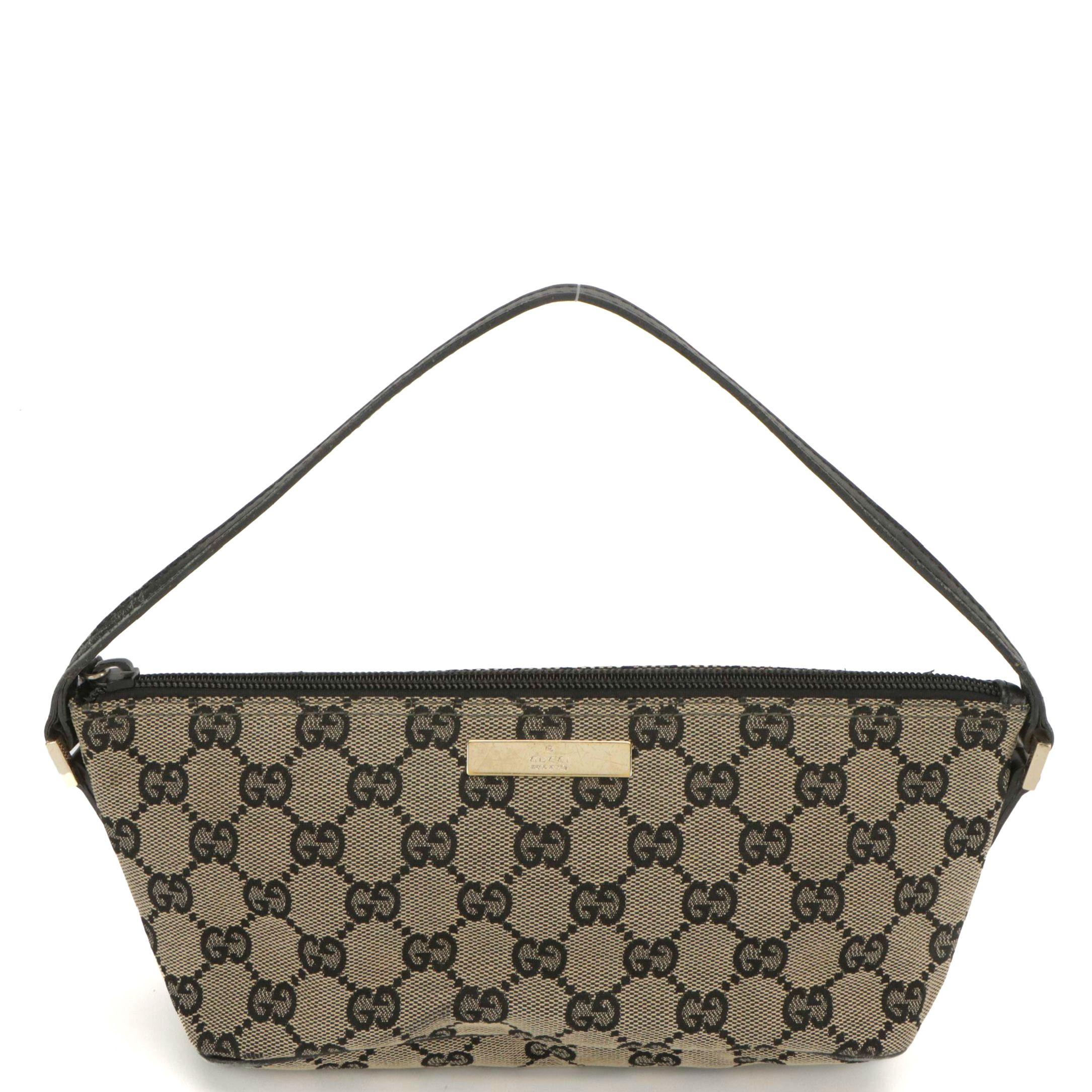 Gucci GG Canvas and Leather Boat Pochette