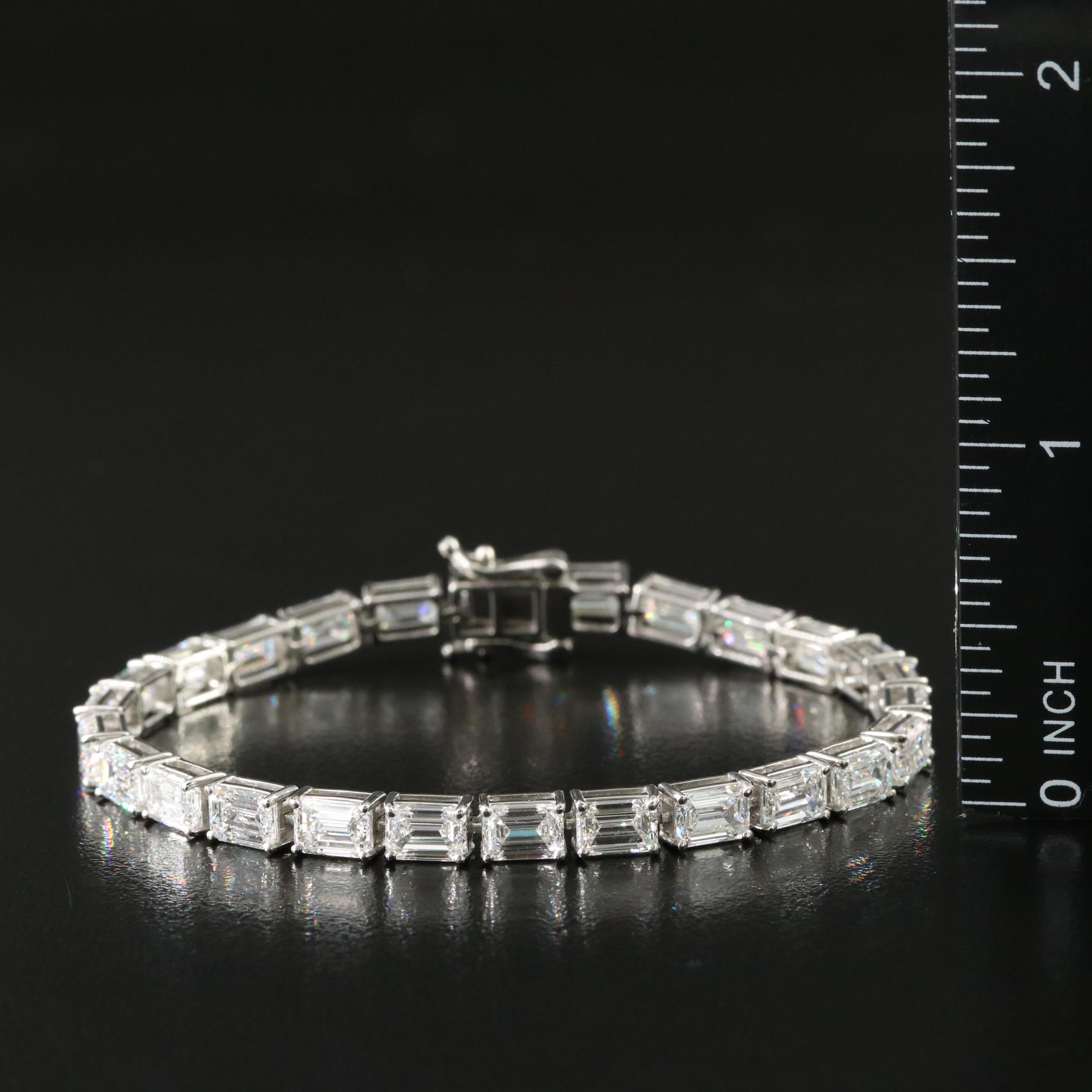 Platinum 13.38 CTW Lab Grown Diamond Line Bracelet