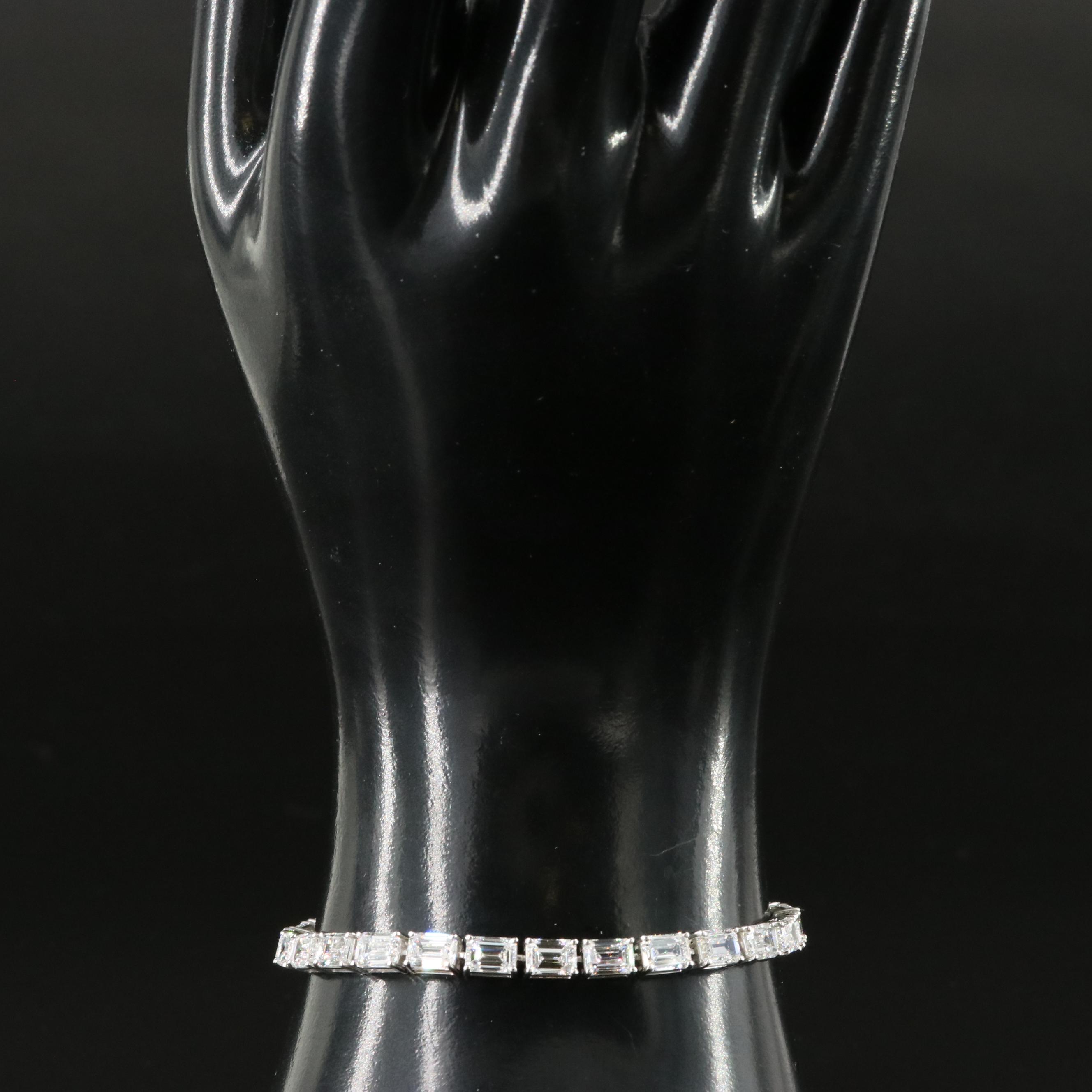 Platinum 13.38 CTW Lab Grown Diamond Line Bracelet