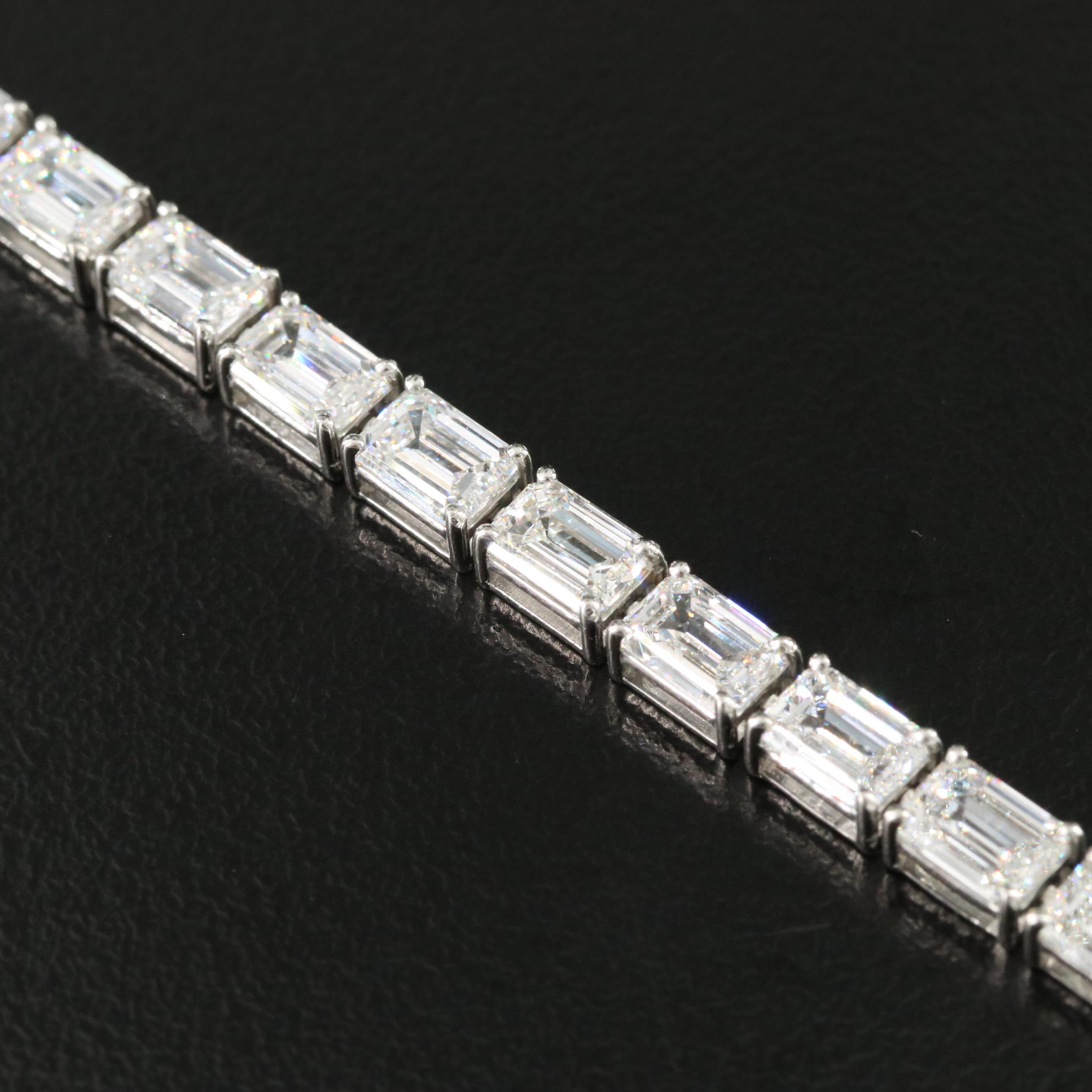 Platinum 13.38 CTW Lab Grown Diamond Line Bracelet