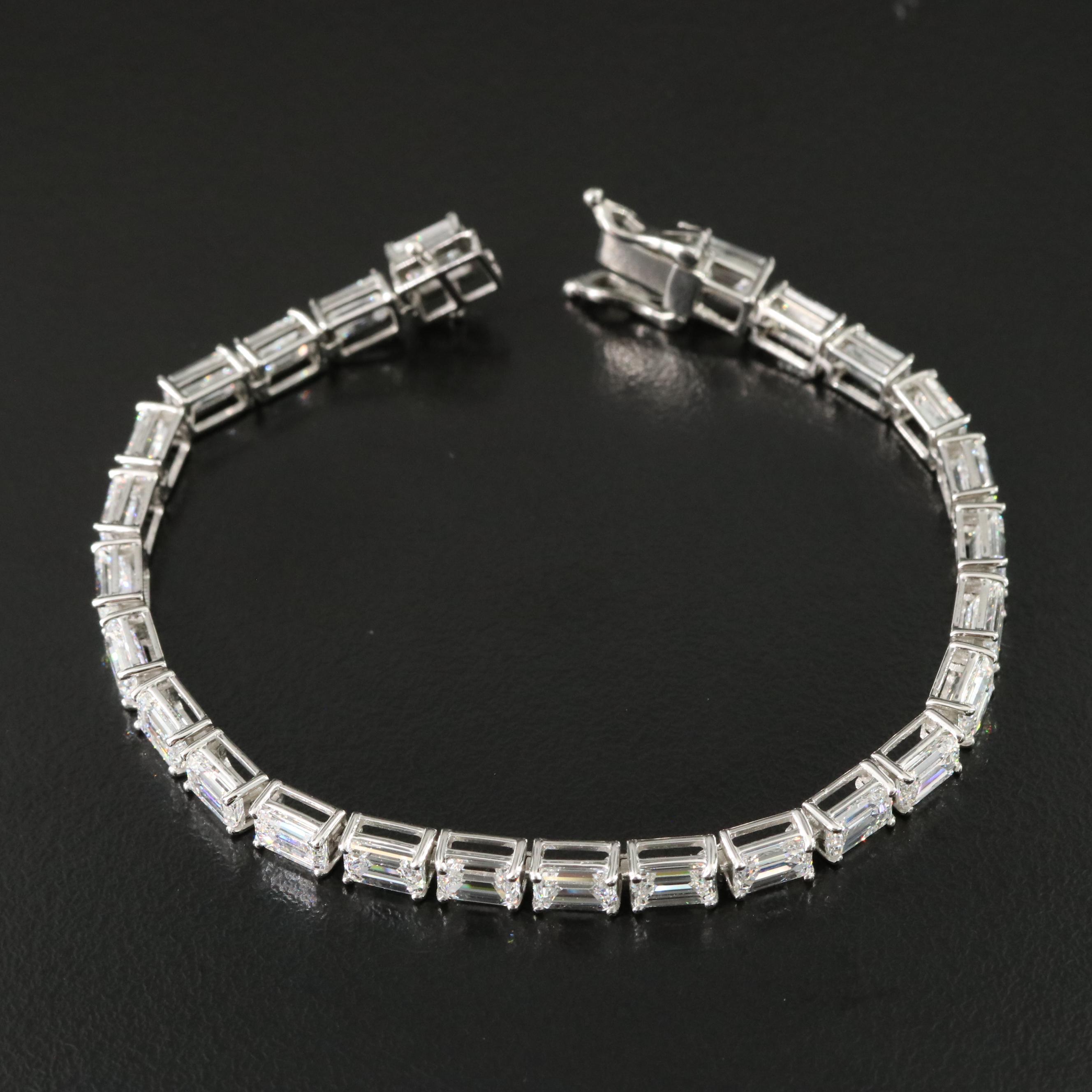 Platinum 13.38 CTW Lab Grown Diamond Line Bracelet