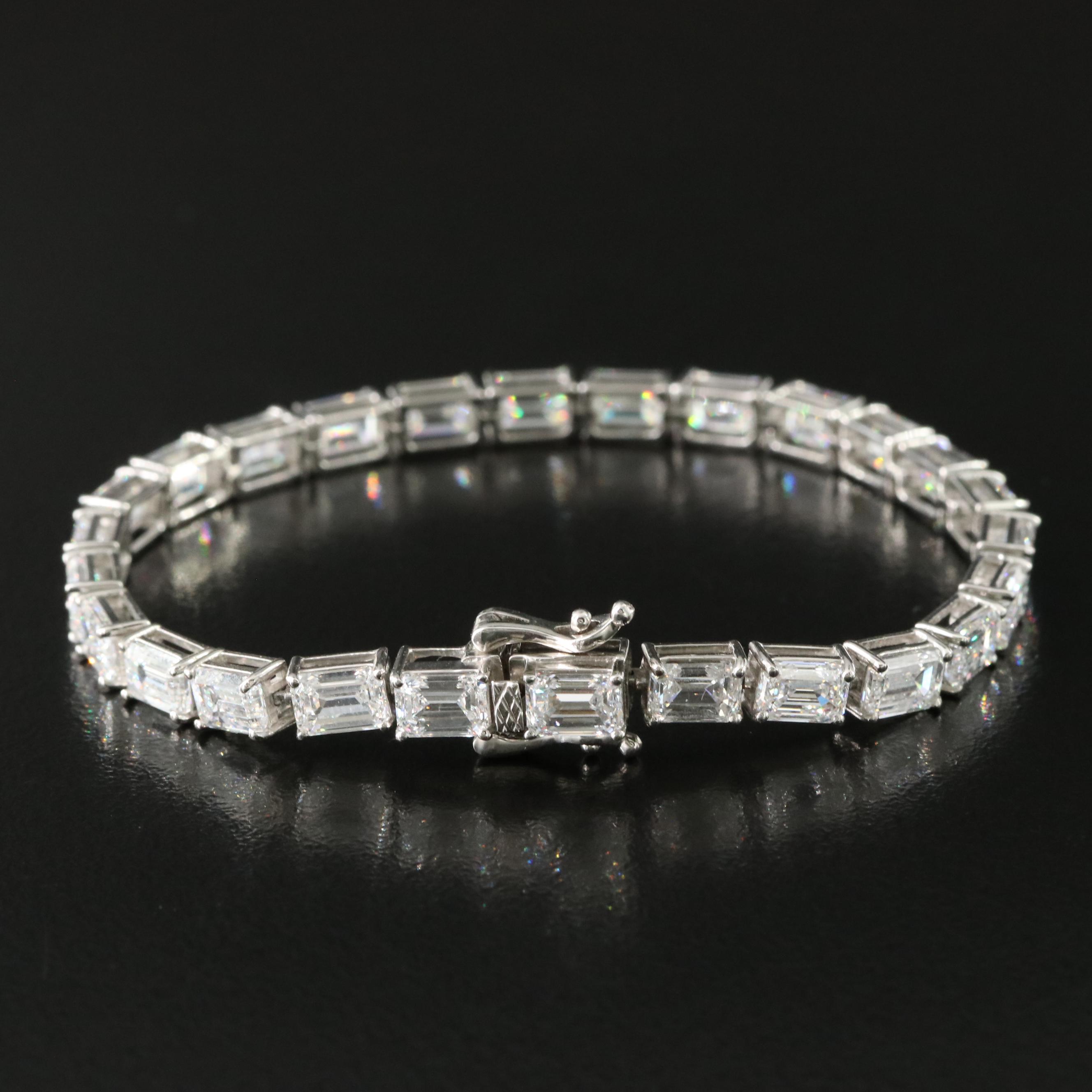 Platinum 13.38 CTW Lab Grown Diamond Line Bracelet