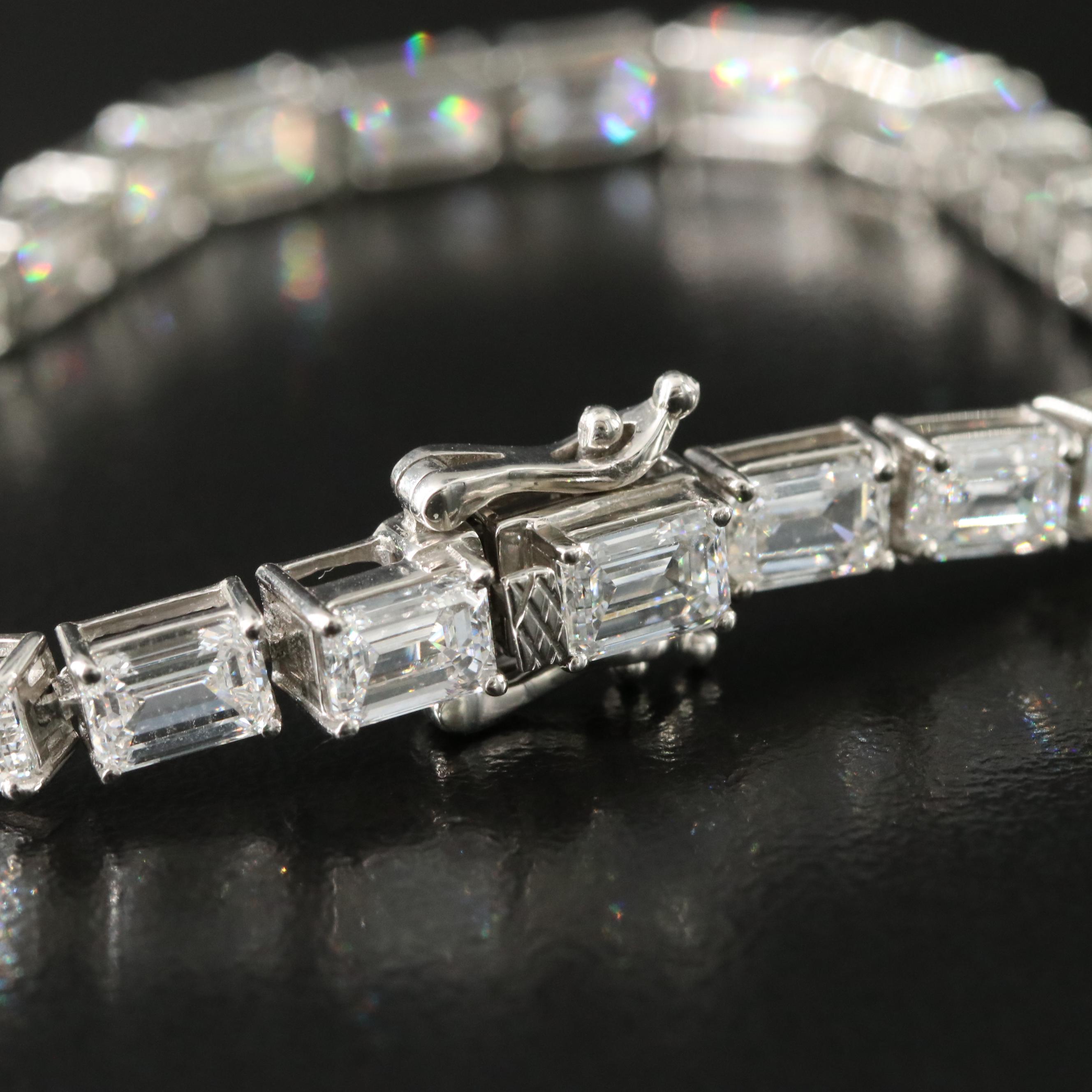 Platinum 13.38 CTW Lab Grown Diamond Line Bracelet