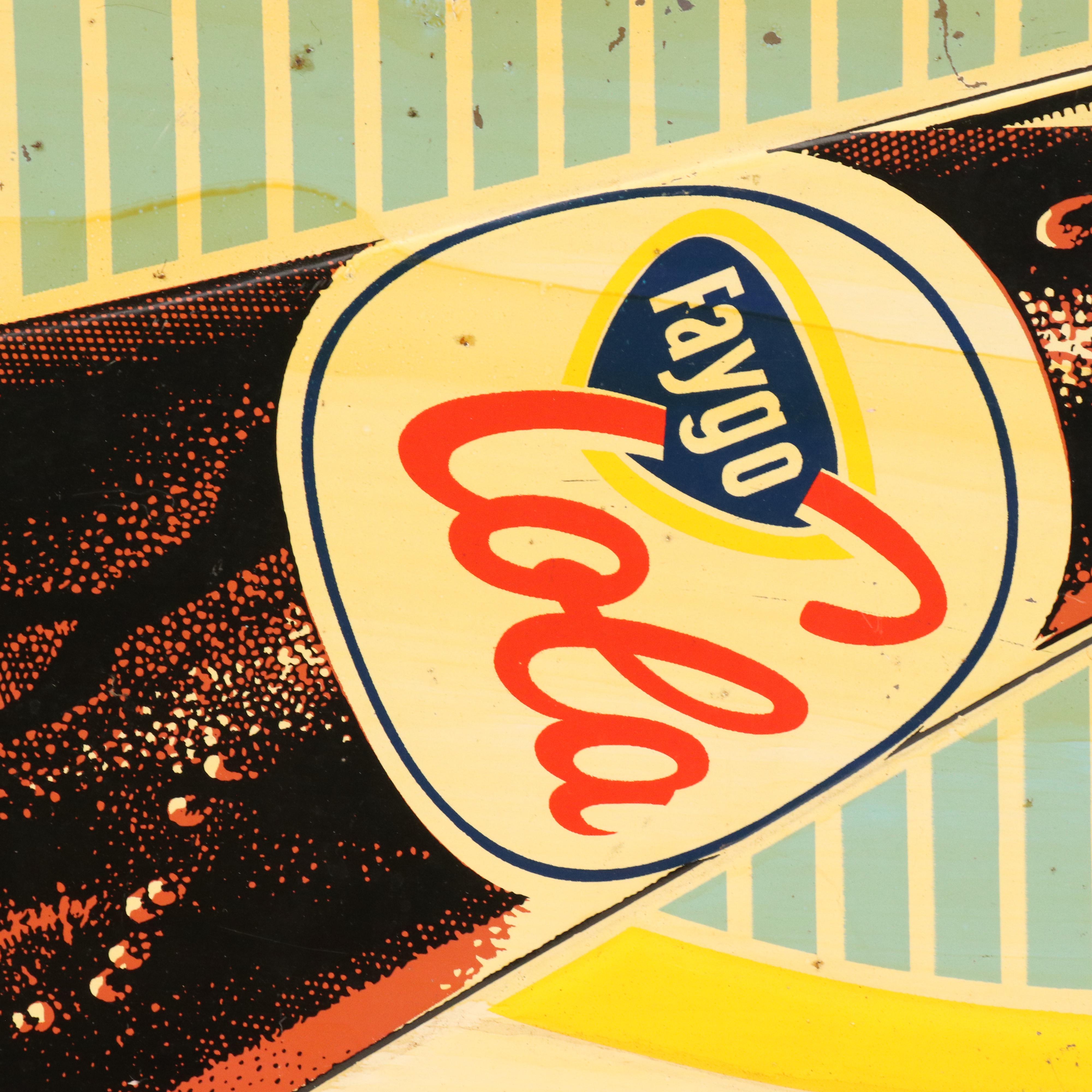 Faygo Cola "Refresh-Ability" Metal Advertising Sign, Mid-20th Century