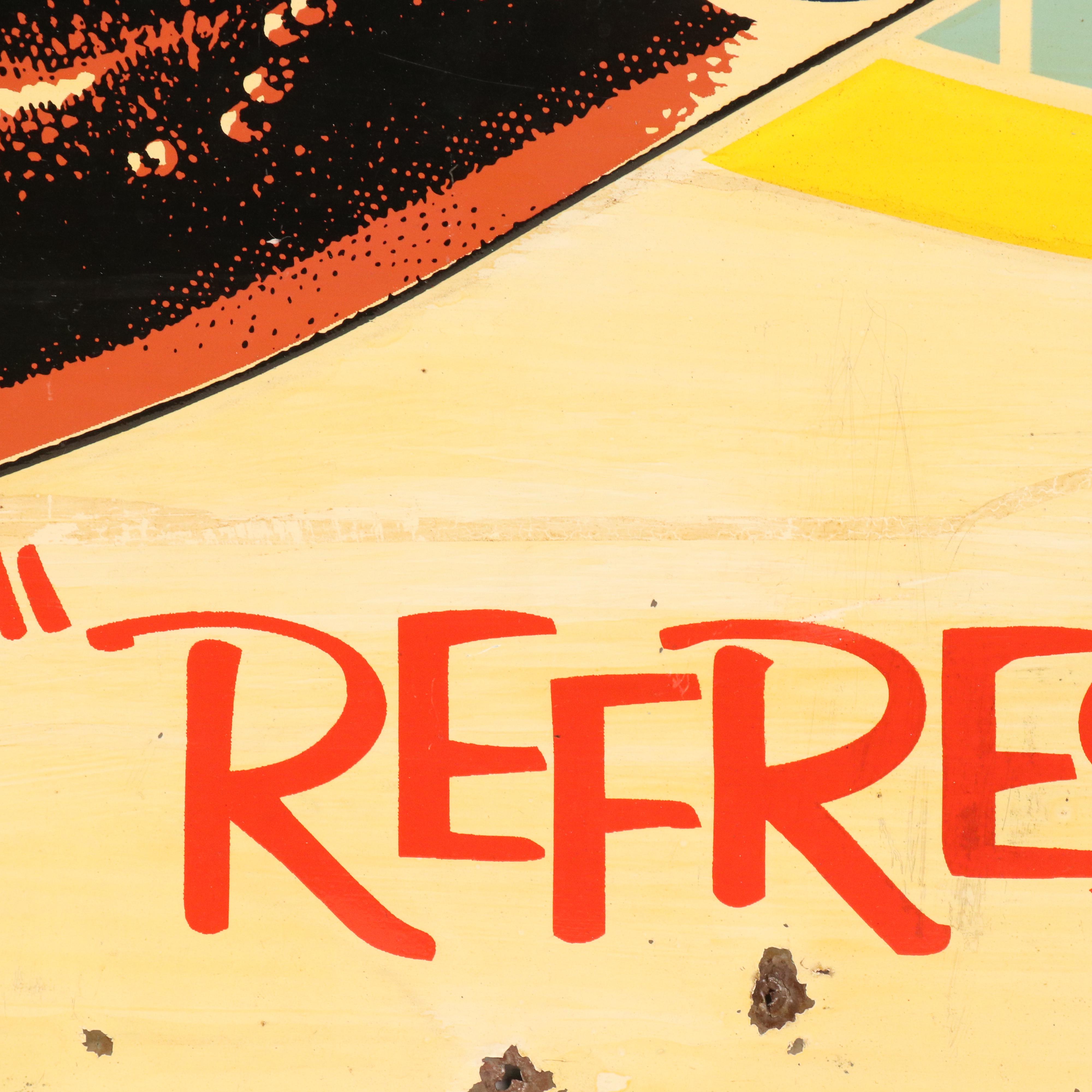 Faygo Cola "Refresh-Ability" Metal Advertising Sign, Mid-20th Century