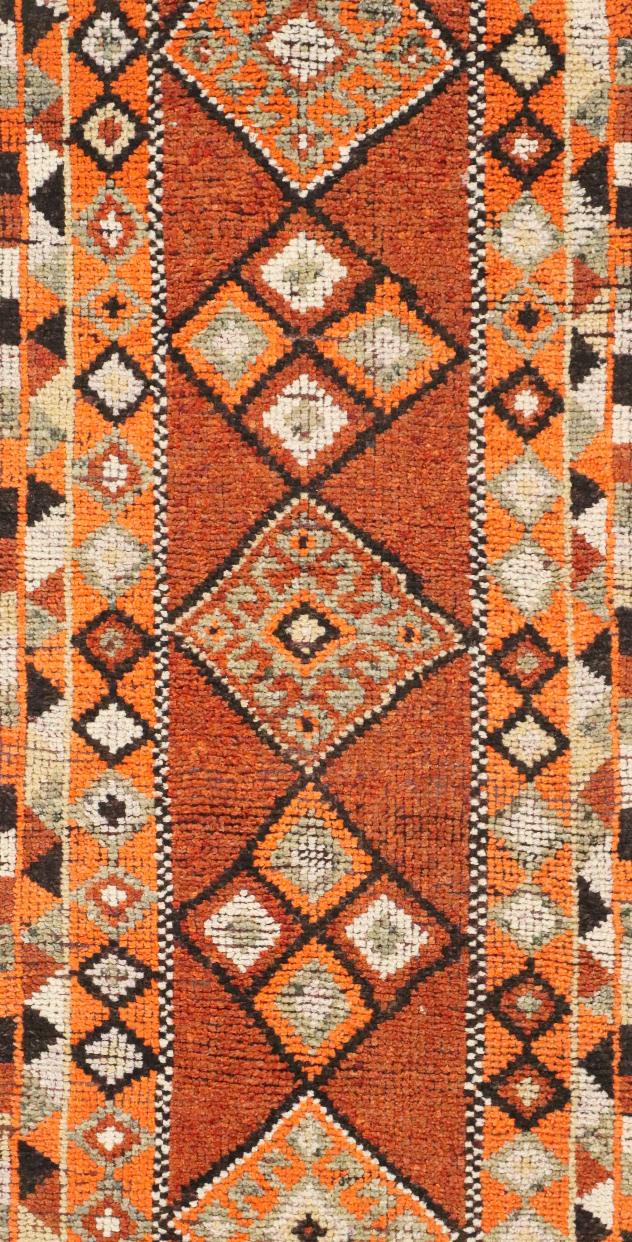 2'9 x 11'4 Hand-Knotted Turkish Oushak Carpet Runner Long Rug