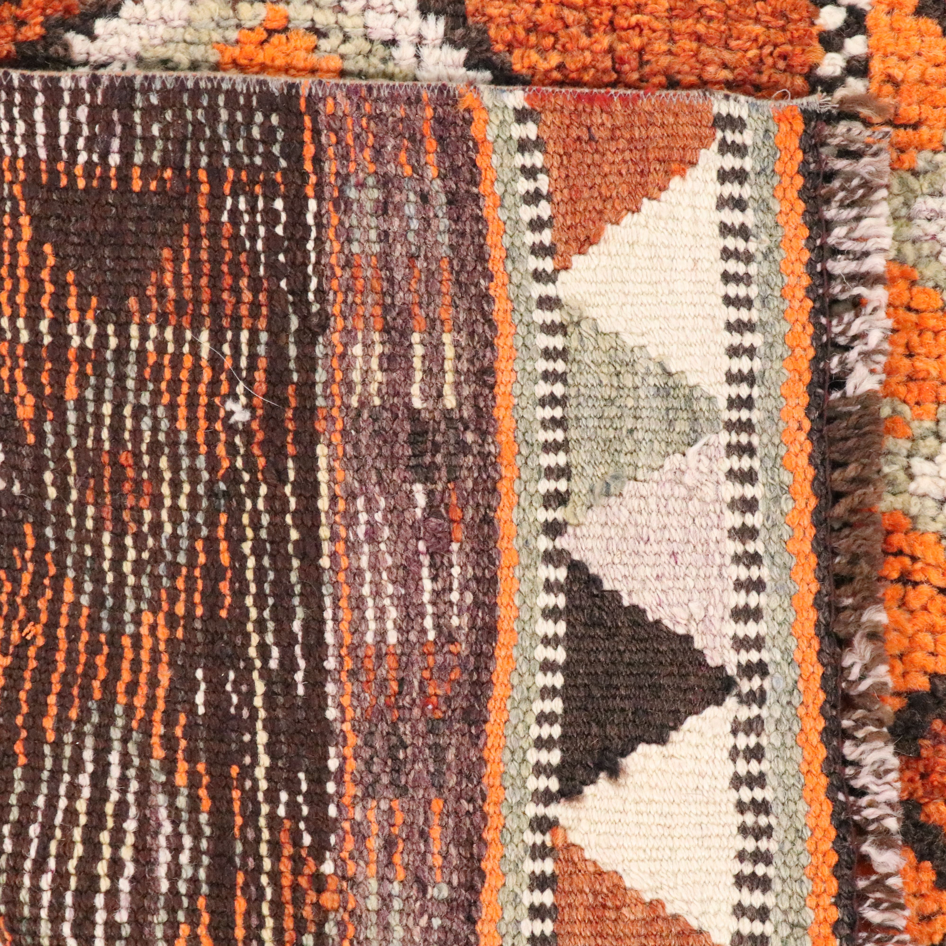 2'9 x 11'4 Hand-Knotted Turkish Oushak Carpet Runner Long Rug