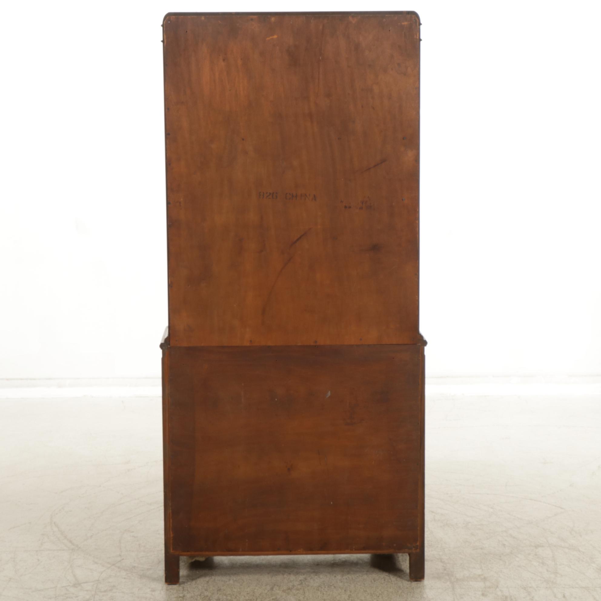 Huntley Furniture Art Deco Mahogany China Cabinet, Mid-20th Century