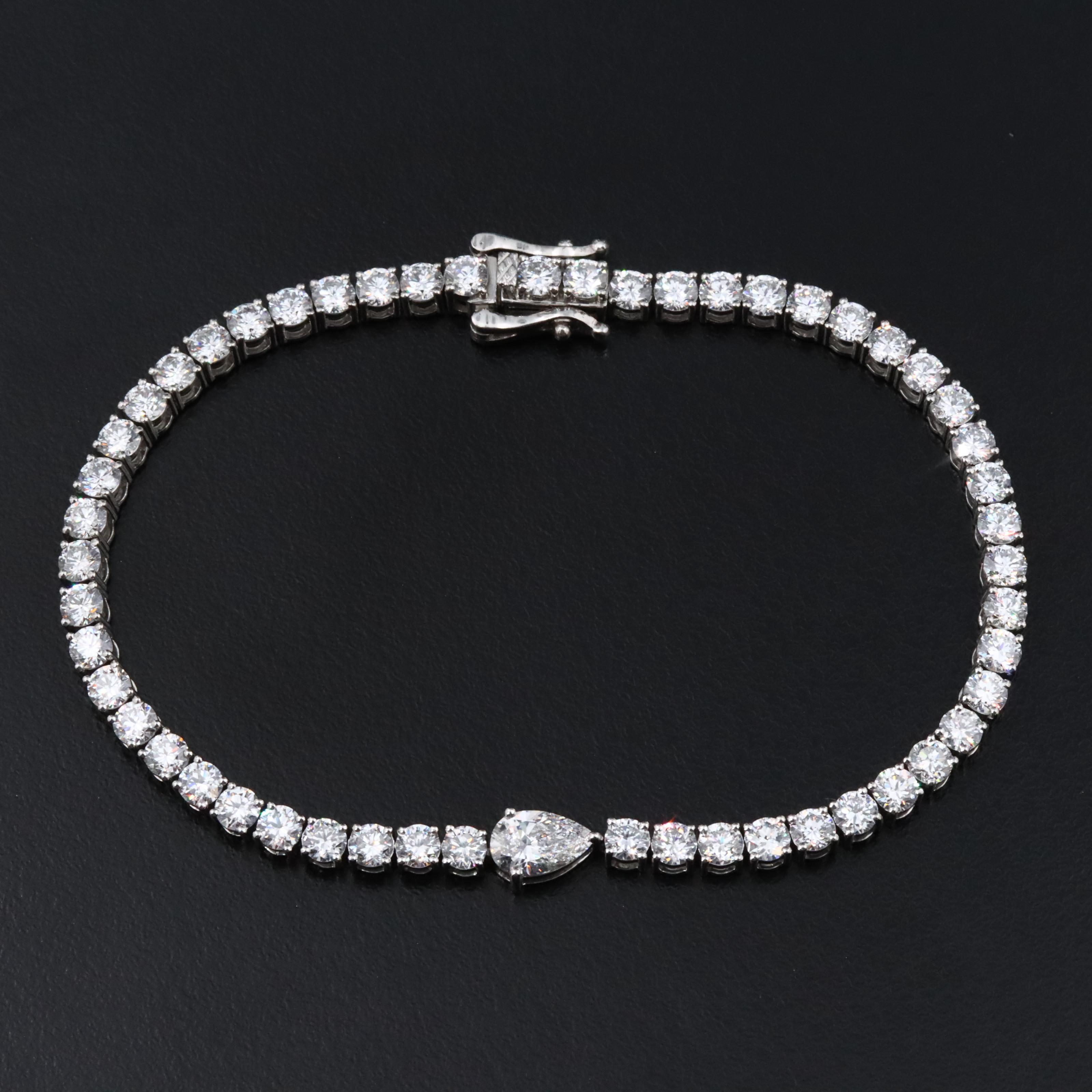Platinum 5.72 CTW Lab Grown Diamond Line Bracelet