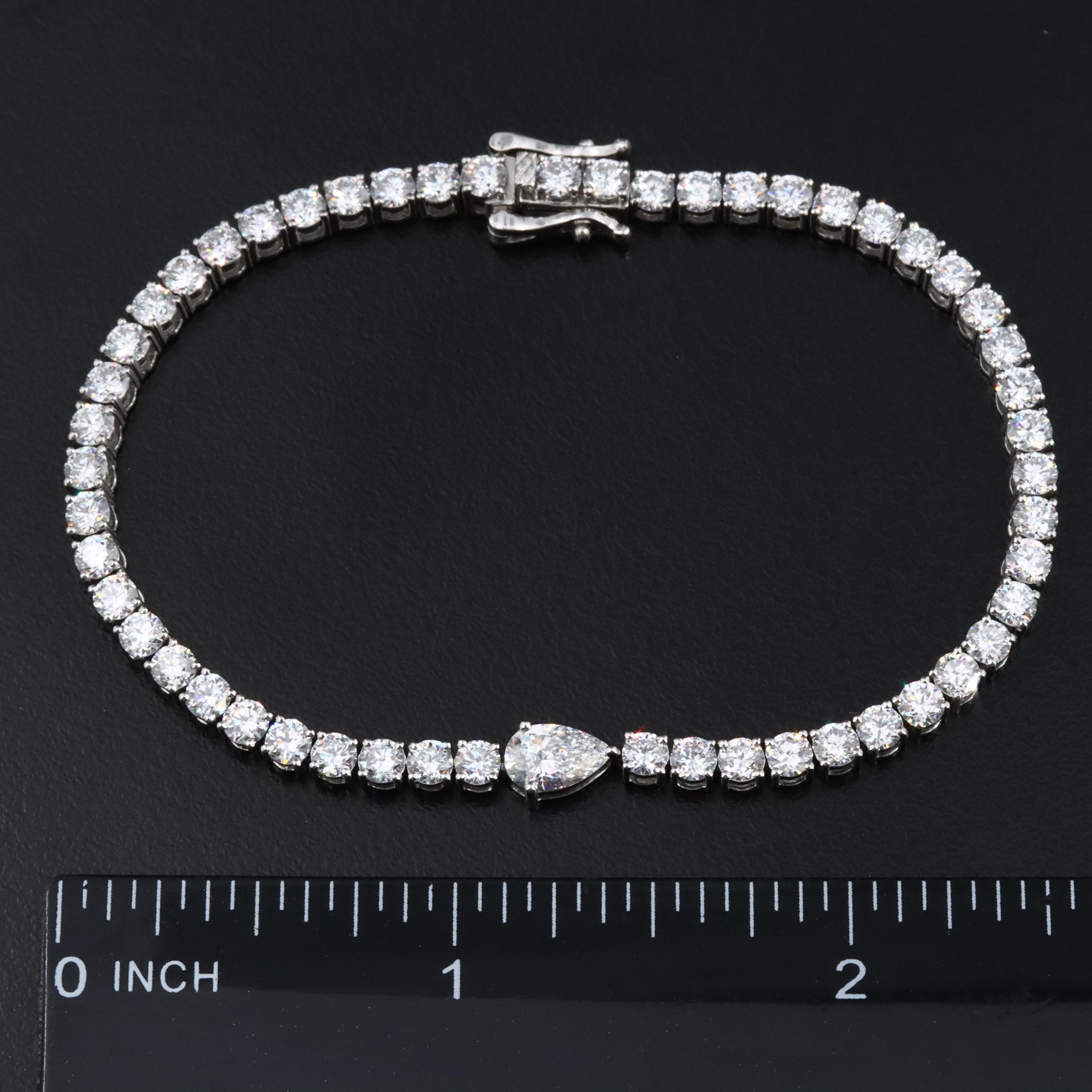 Platinum 5.72 CTW Lab Grown Diamond Line Bracelet
