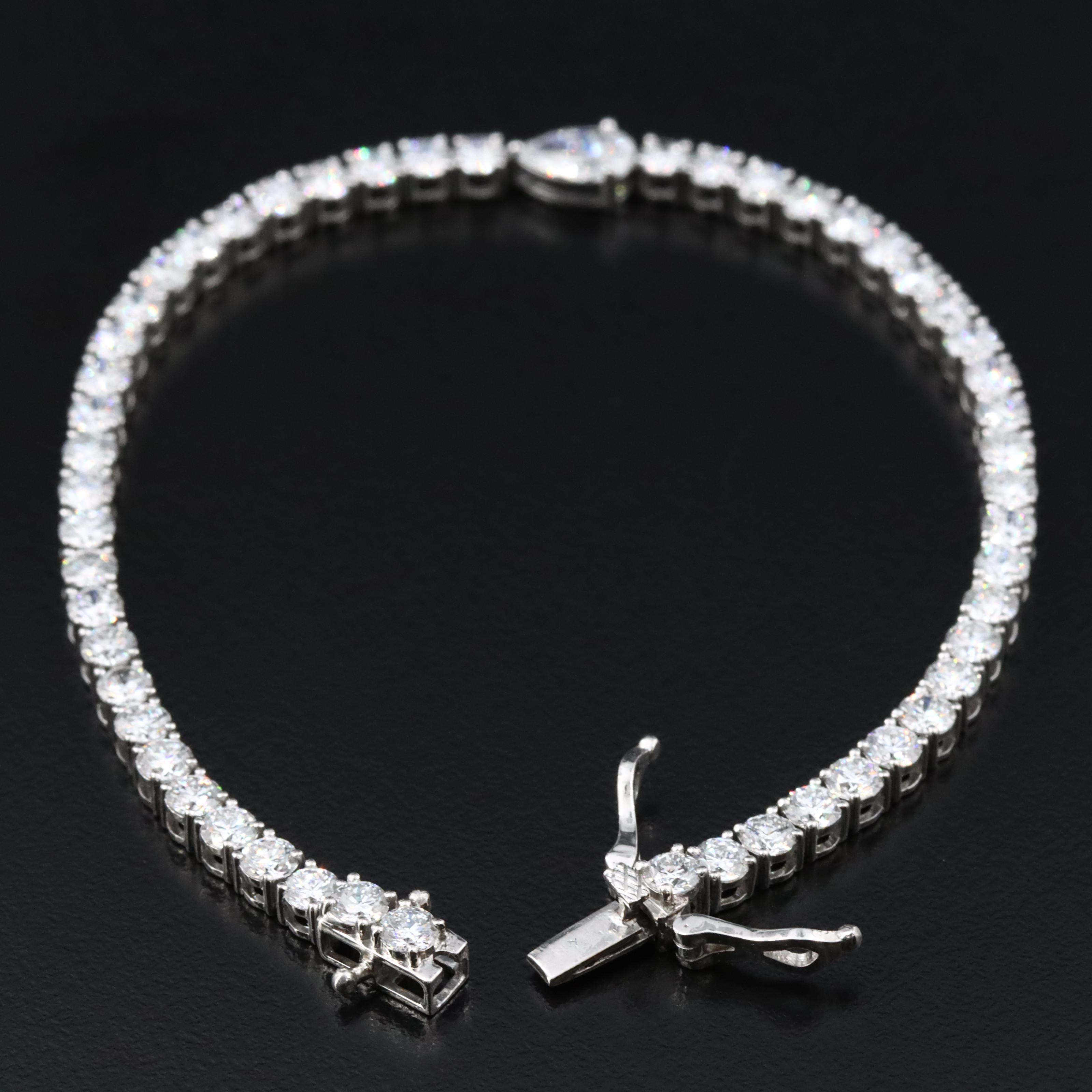 Platinum 5.72 CTW Lab Grown Diamond Line Bracelet