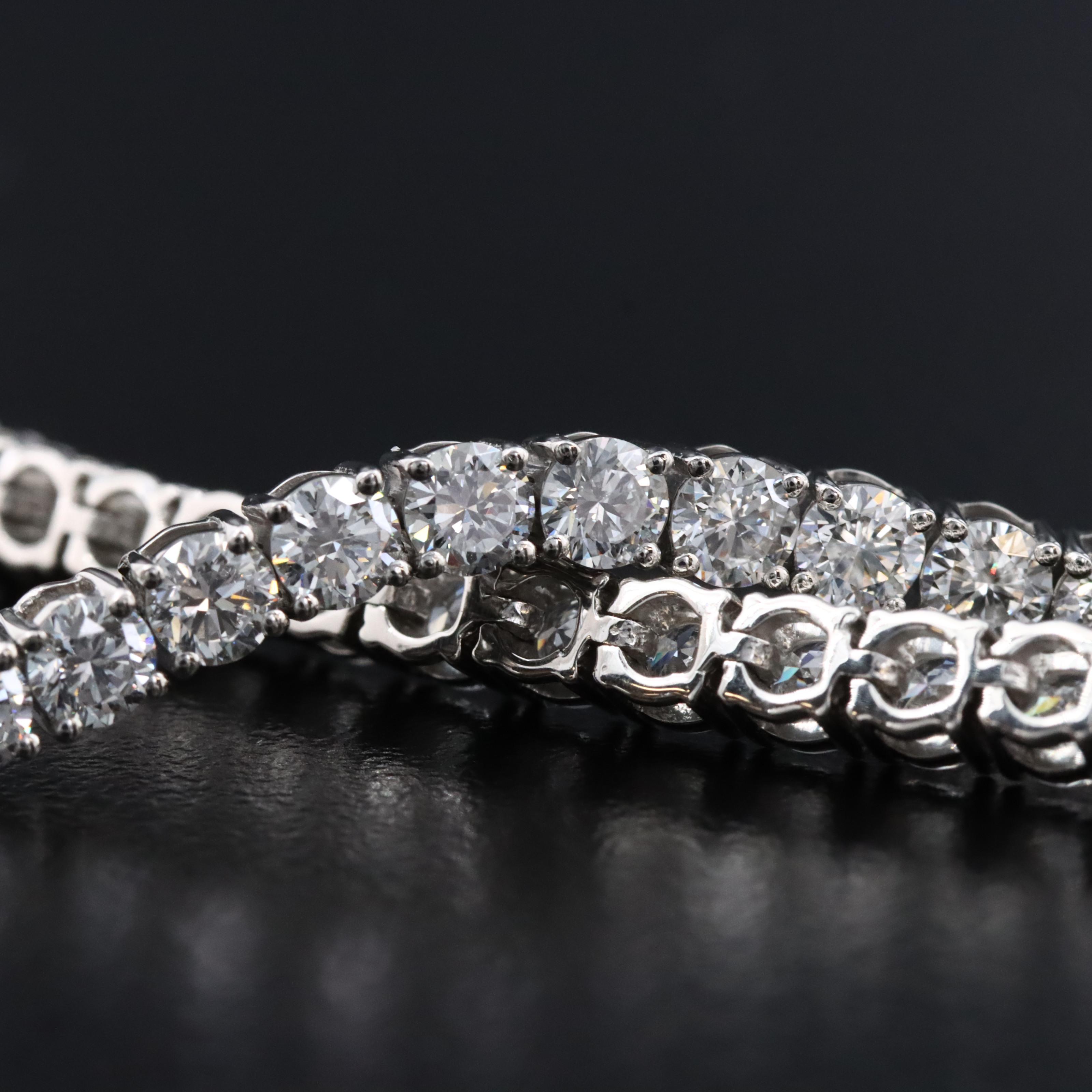 Platinum 5.72 CTW Lab Grown Diamond Line Bracelet