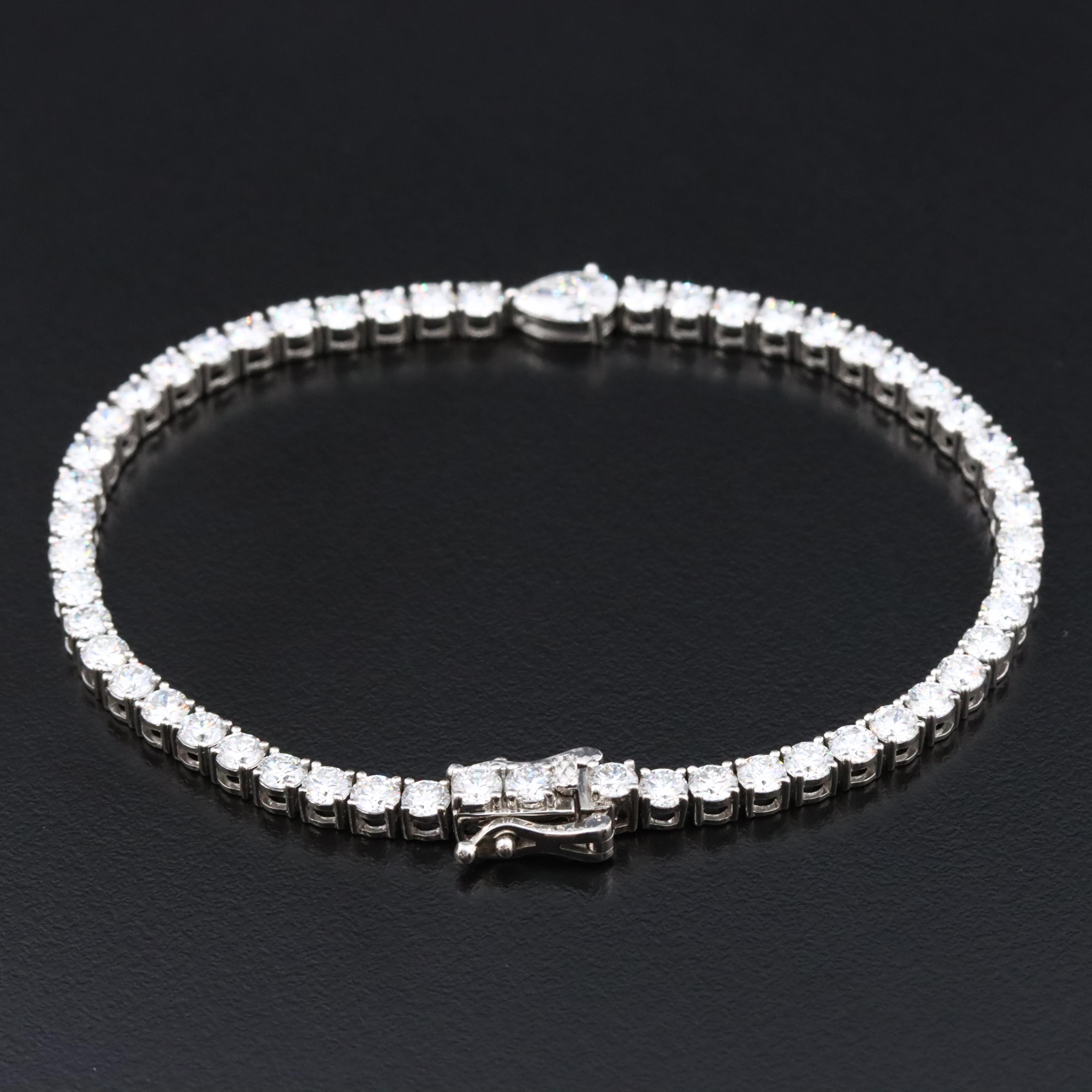 Platinum 5.72 CTW Lab Grown Diamond Line Bracelet