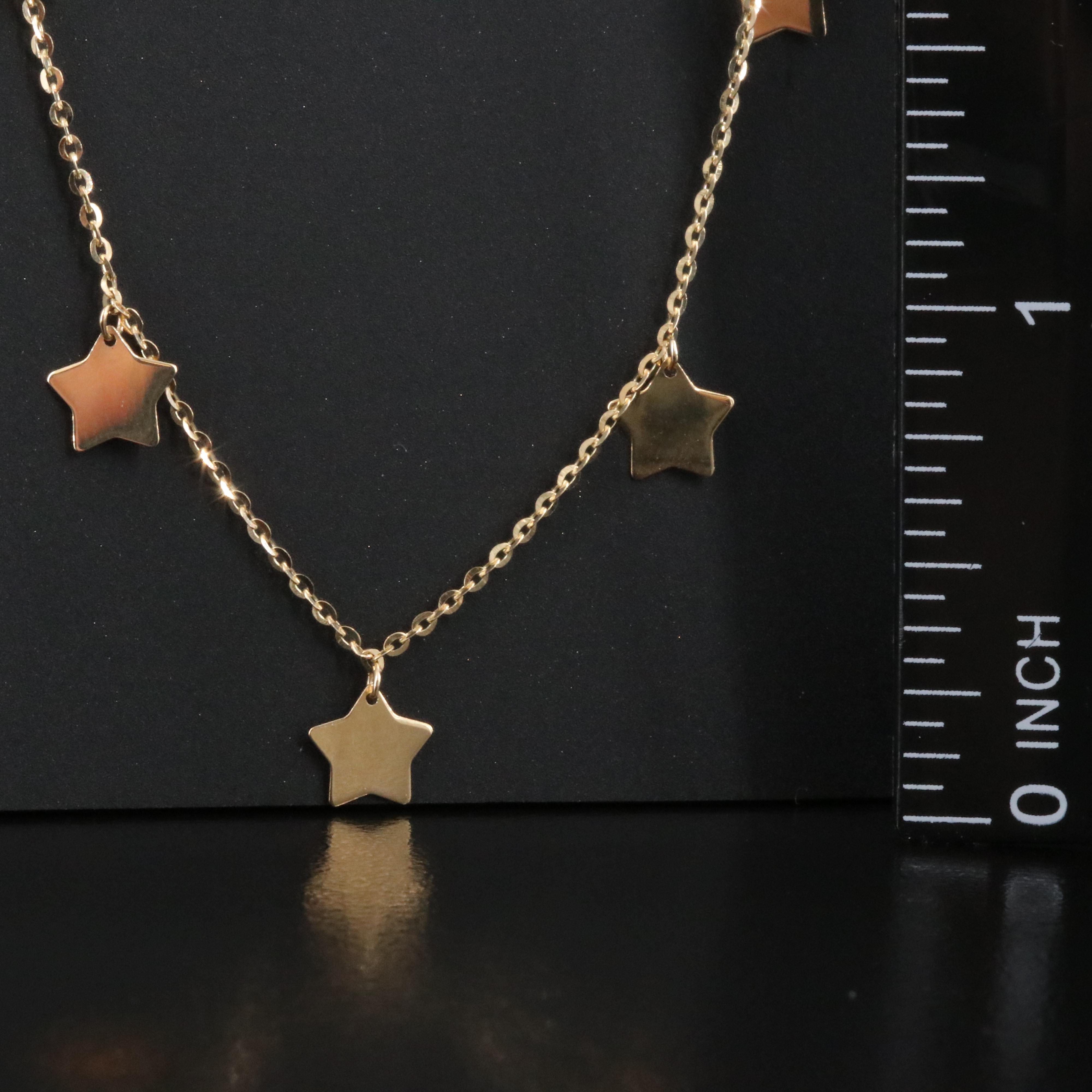 14K Star Station Necklace