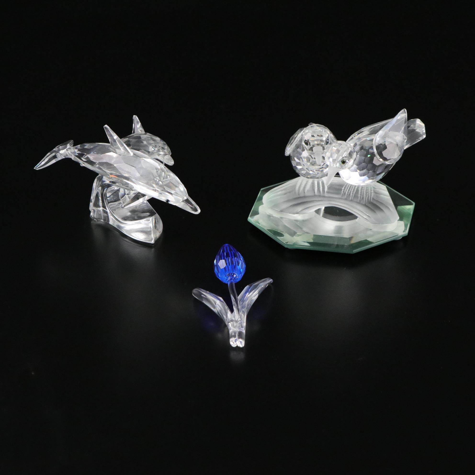 Swarovski Crystal "Renewal Blue Tulip" and Other Figurines