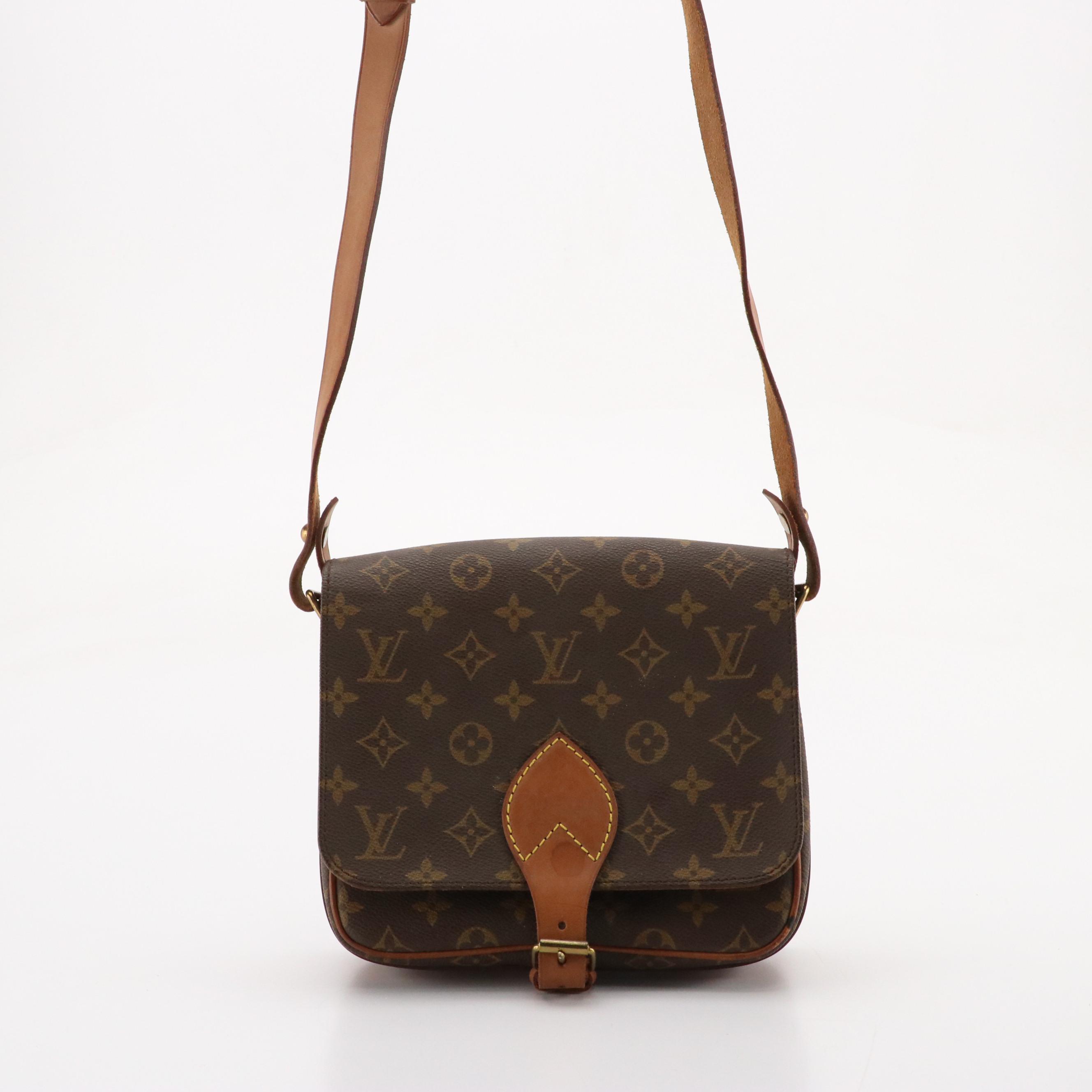 Louis Vuitton Cartouchière MM Bag in Monogram Canvas and Vachetta Leather