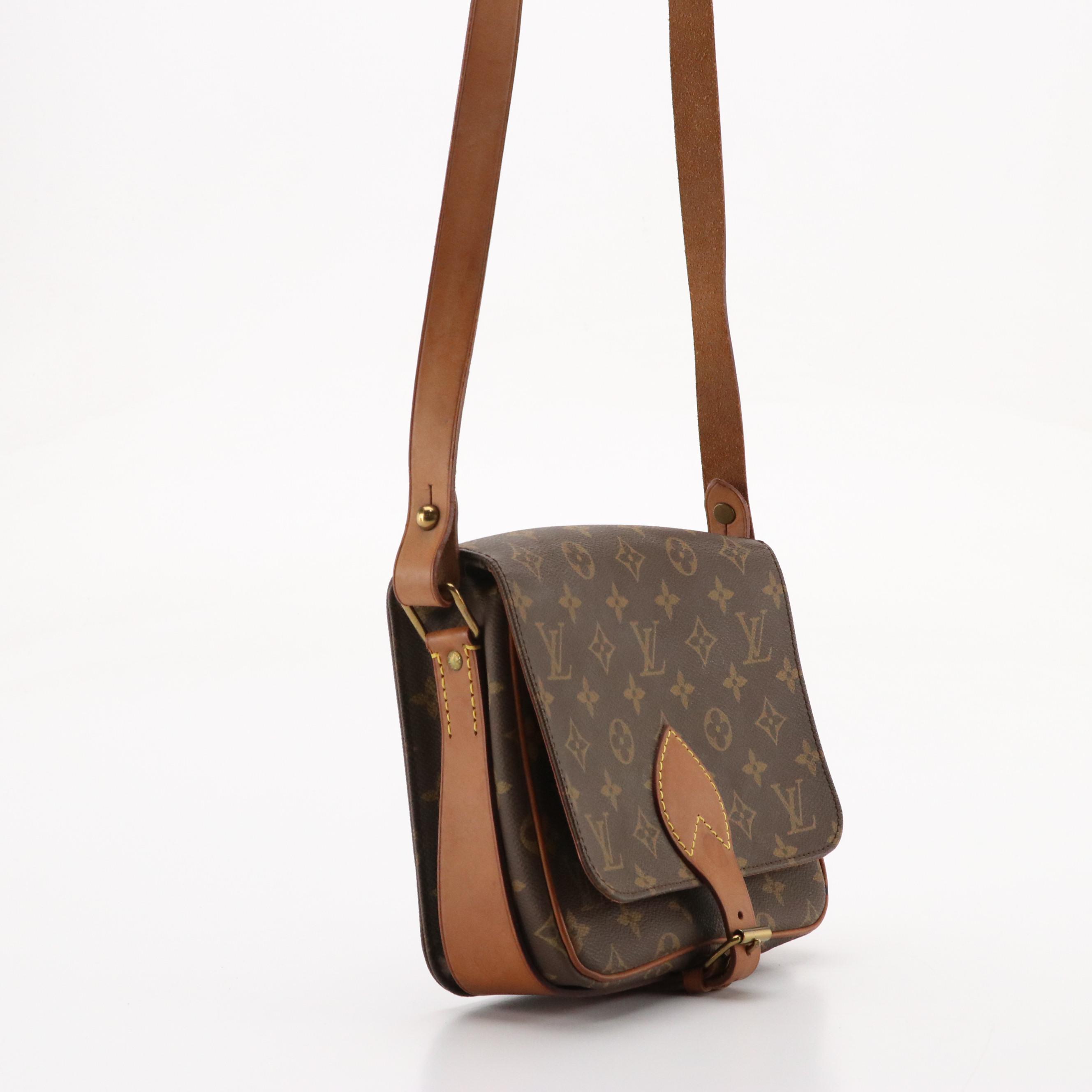 Louis Vuitton Cartouchière MM Bag in Monogram Canvas and Vachetta Leather