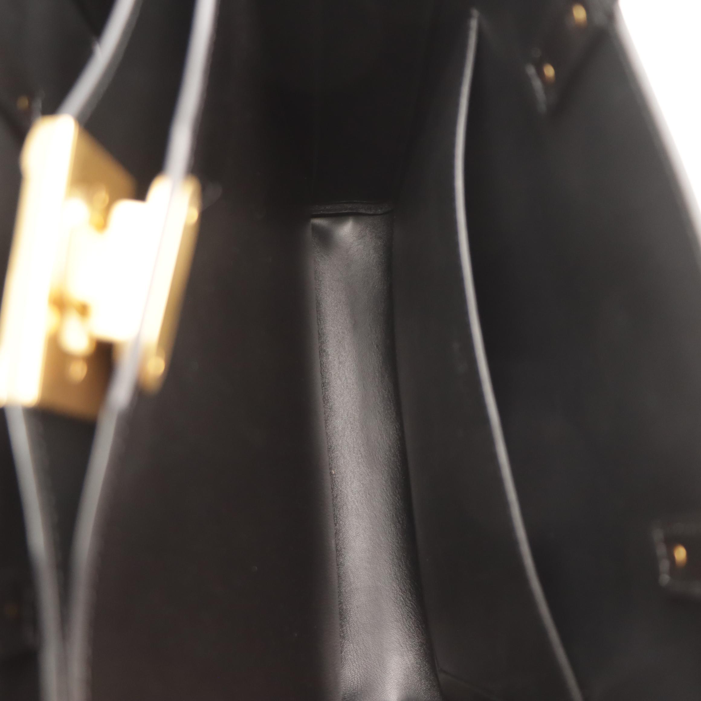 Valentino Garavani Rockstud Alcove Two-Way Tote in Black Grained Calfskin