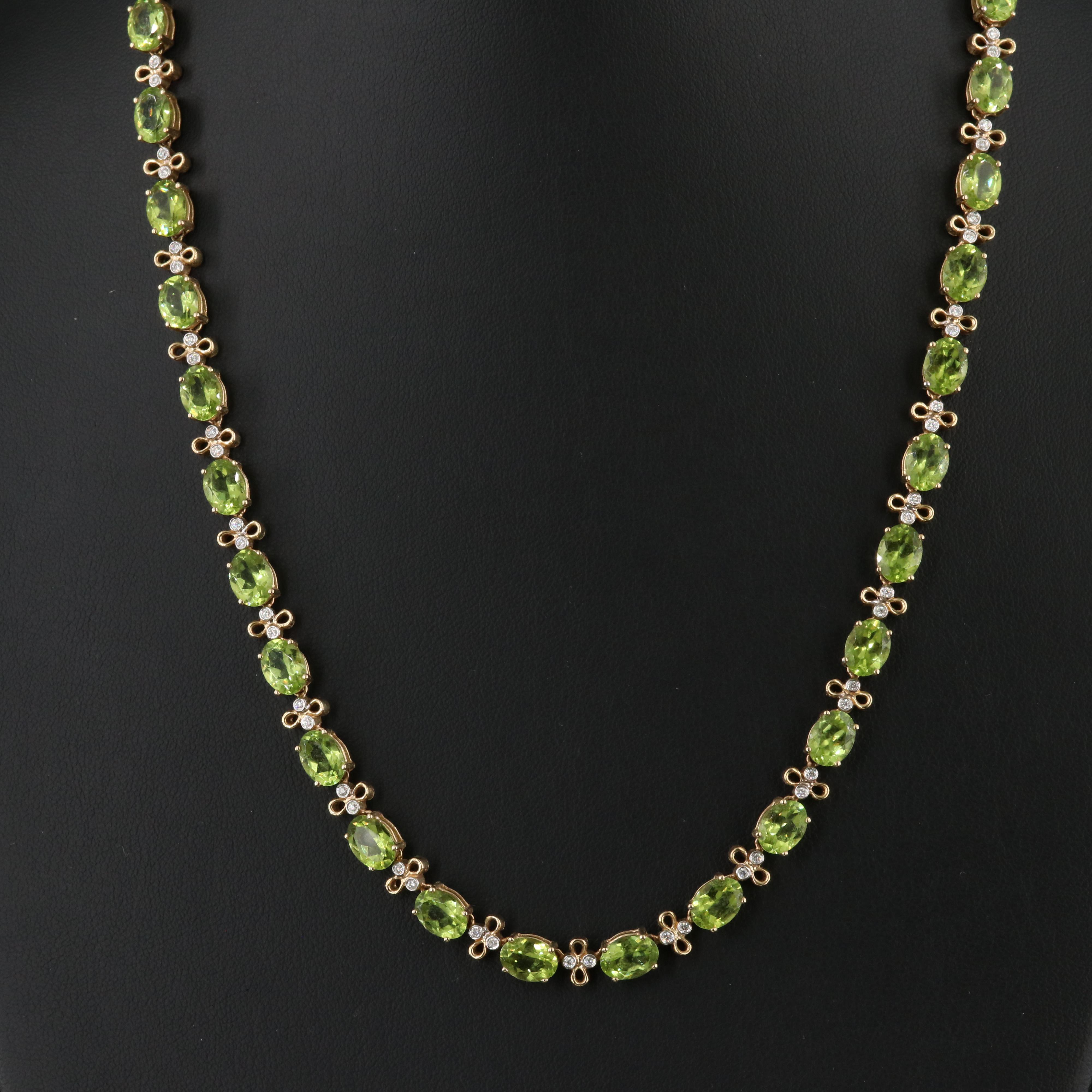 14K Peridot and 0.52 CTW Diamond Necklace