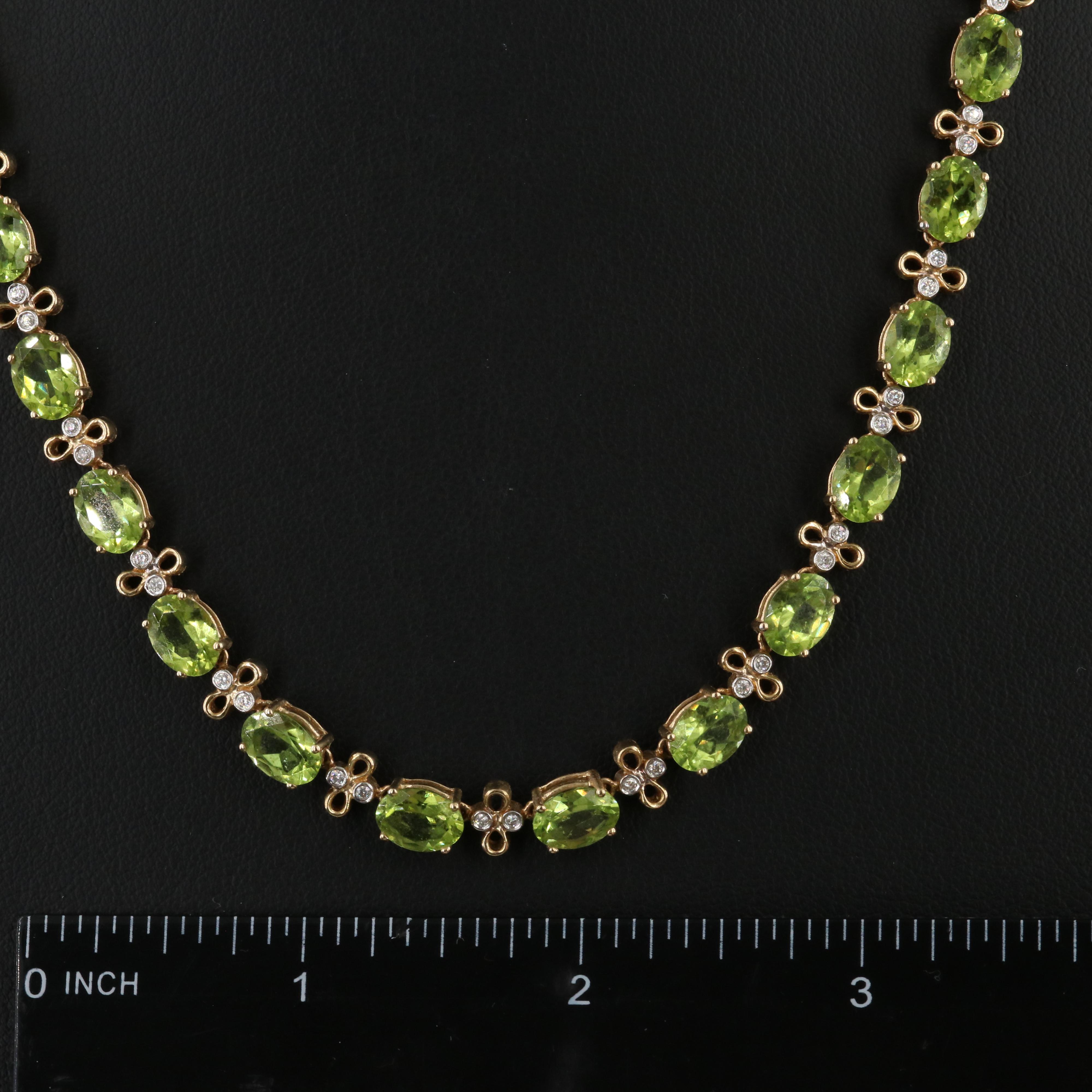 14K Peridot and 0.52 CTW Diamond Necklace