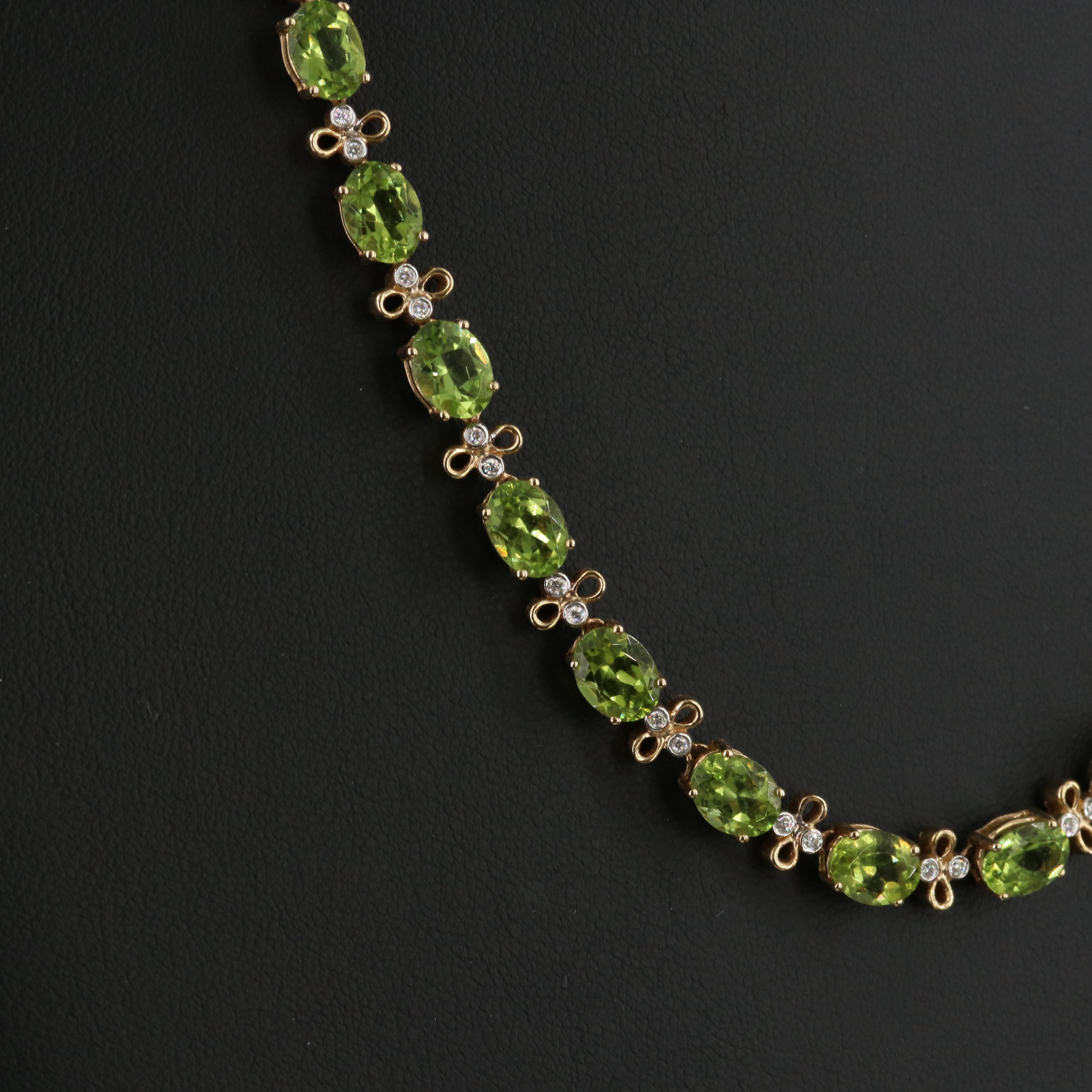 14K Peridot and 0.52 CTW Diamond Necklace