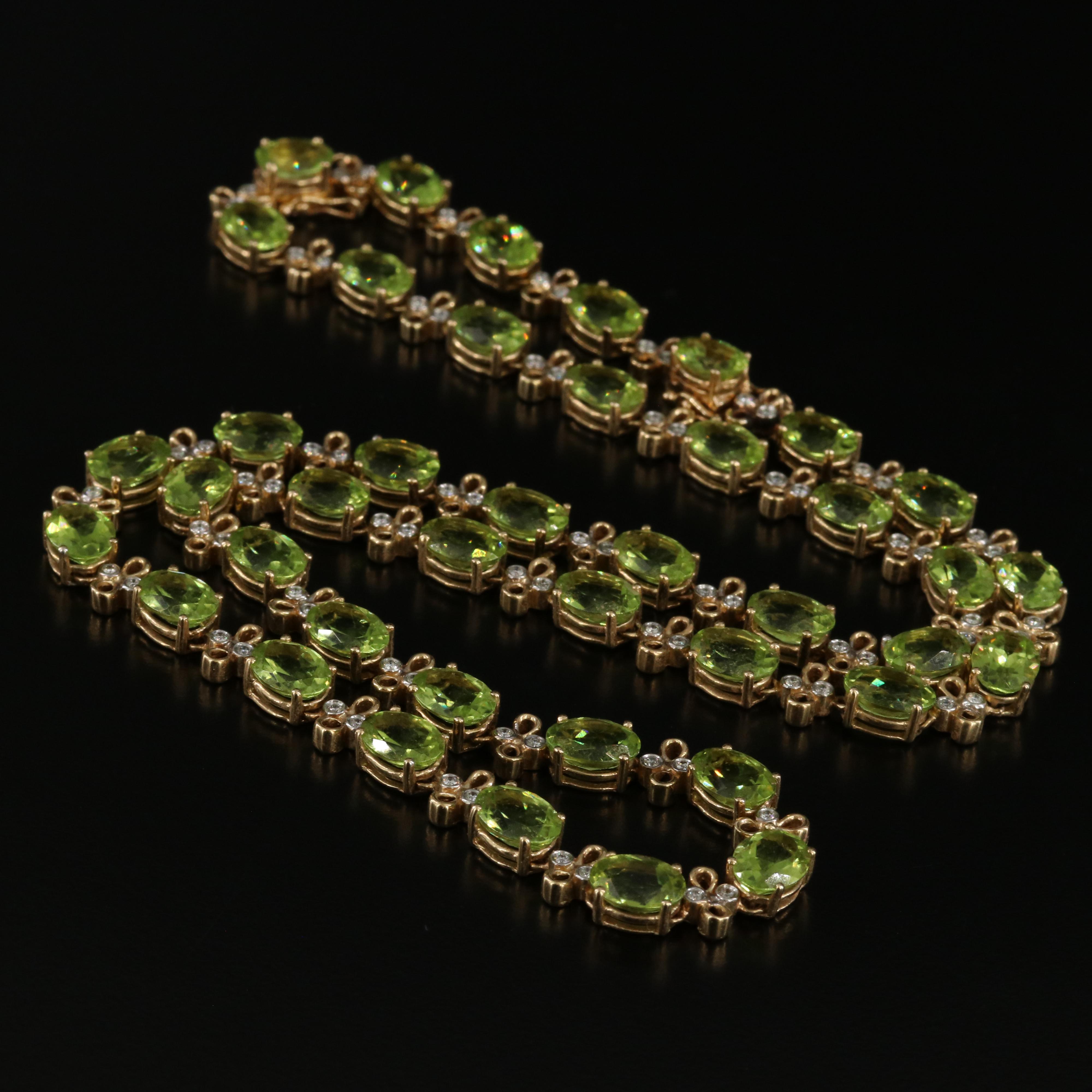 14K Peridot and 0.52 CTW Diamond Necklace