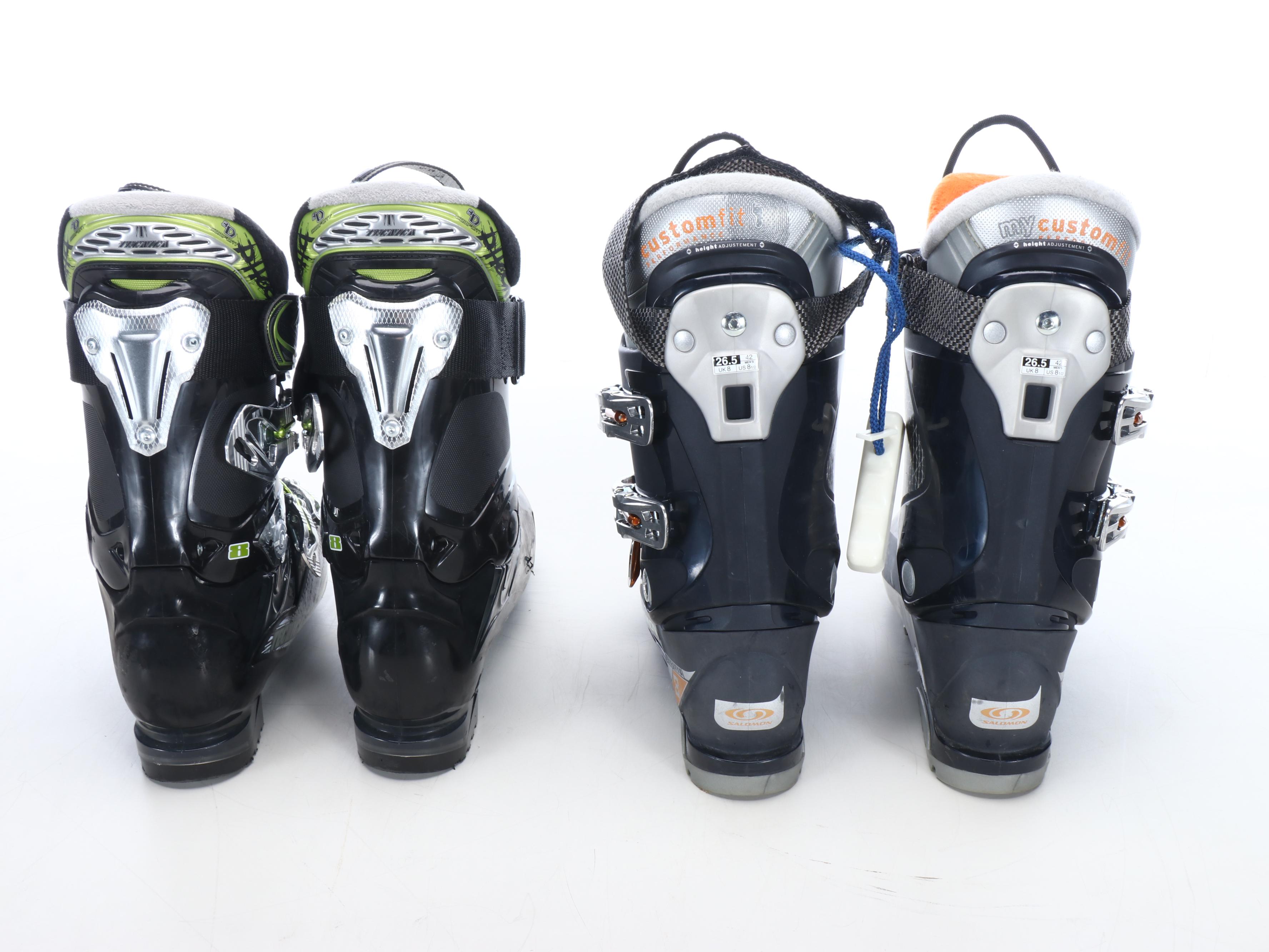 Griffon Skis with Salomon and Technica Ski Boots and Other Ski Poles