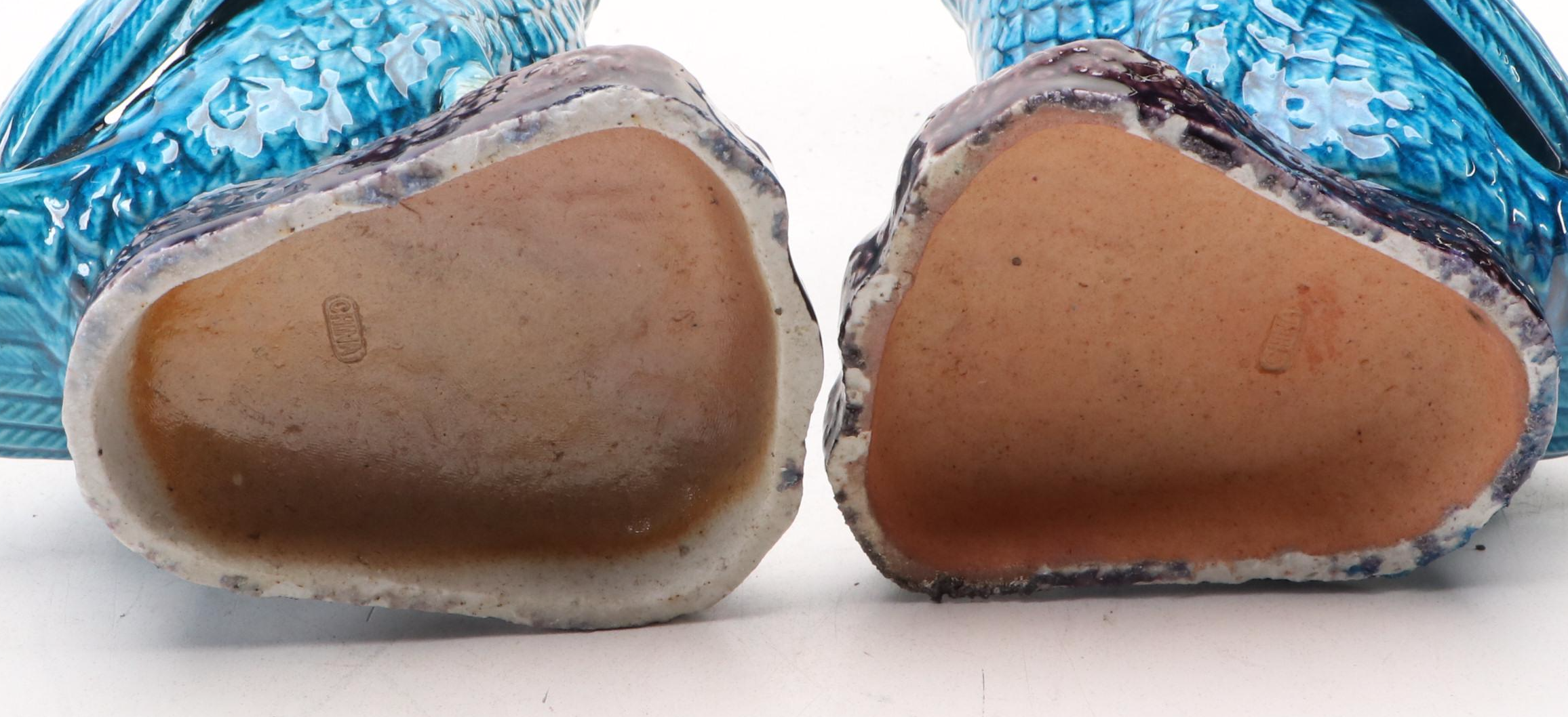 Chinese Turquoise Ceramic Peking Ducks Pair