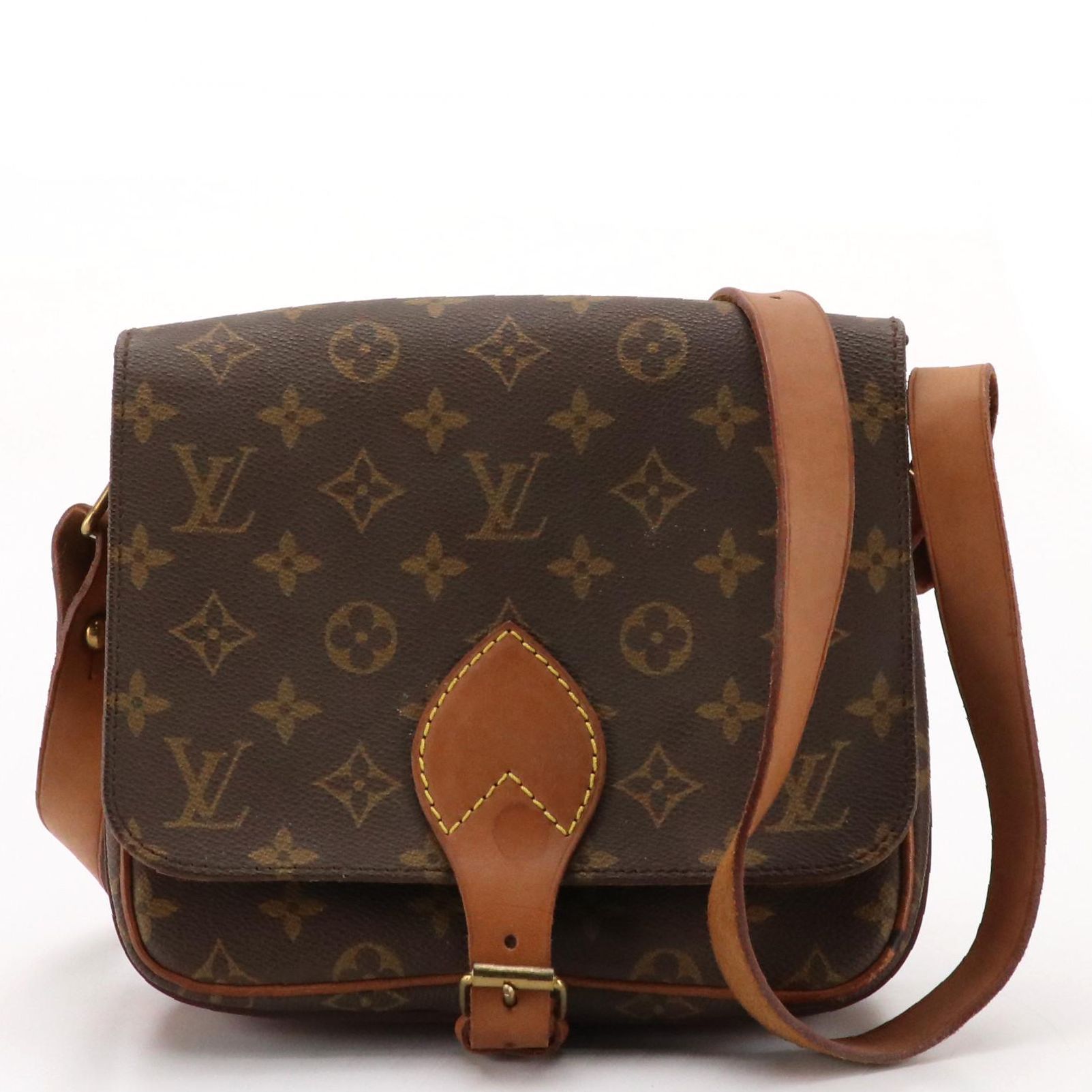 Louis Vuitton Cartouchière MM Bag in Monogram Canvas and Vachetta Leather