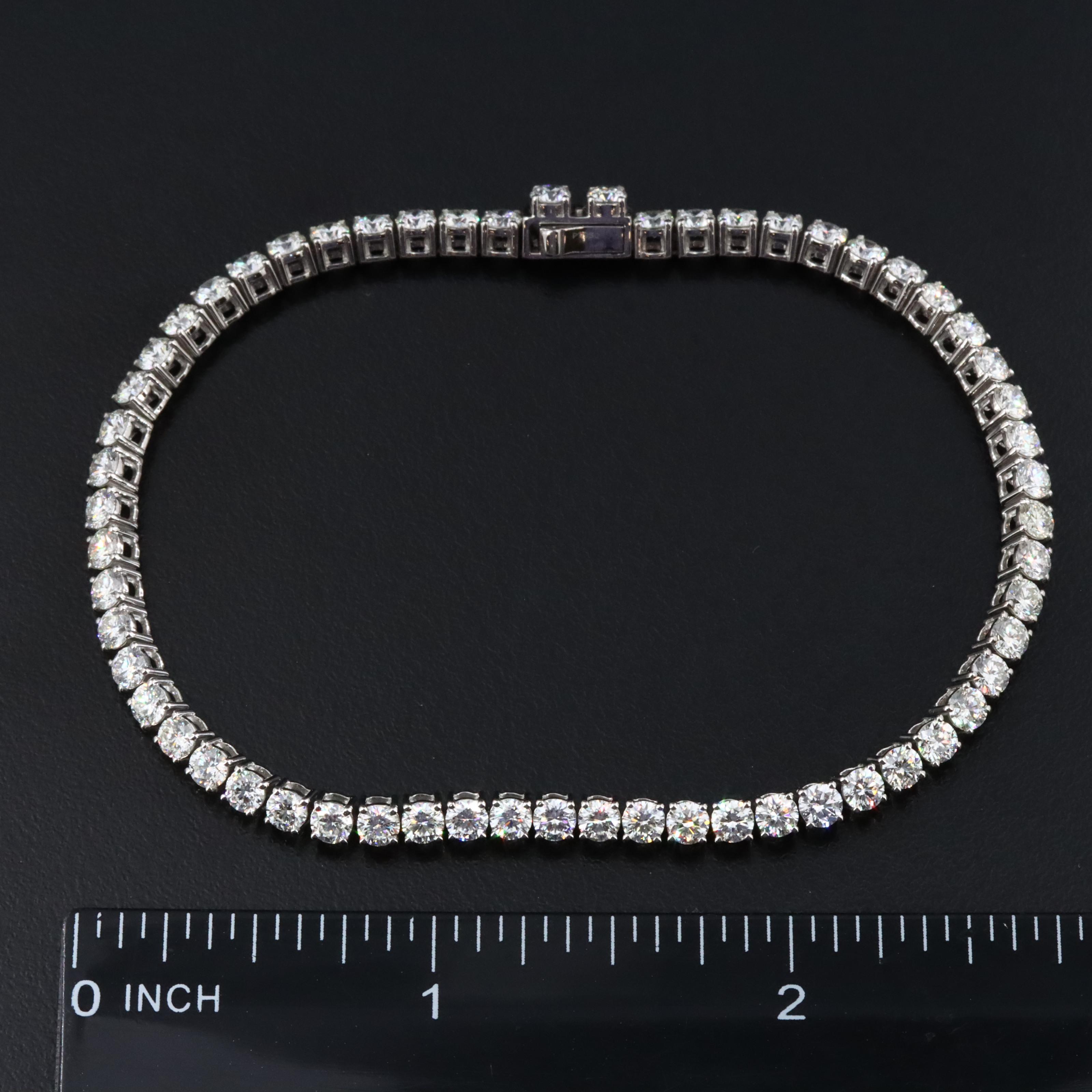 Platinum 6.61 CTW Diamond Line Bracelet