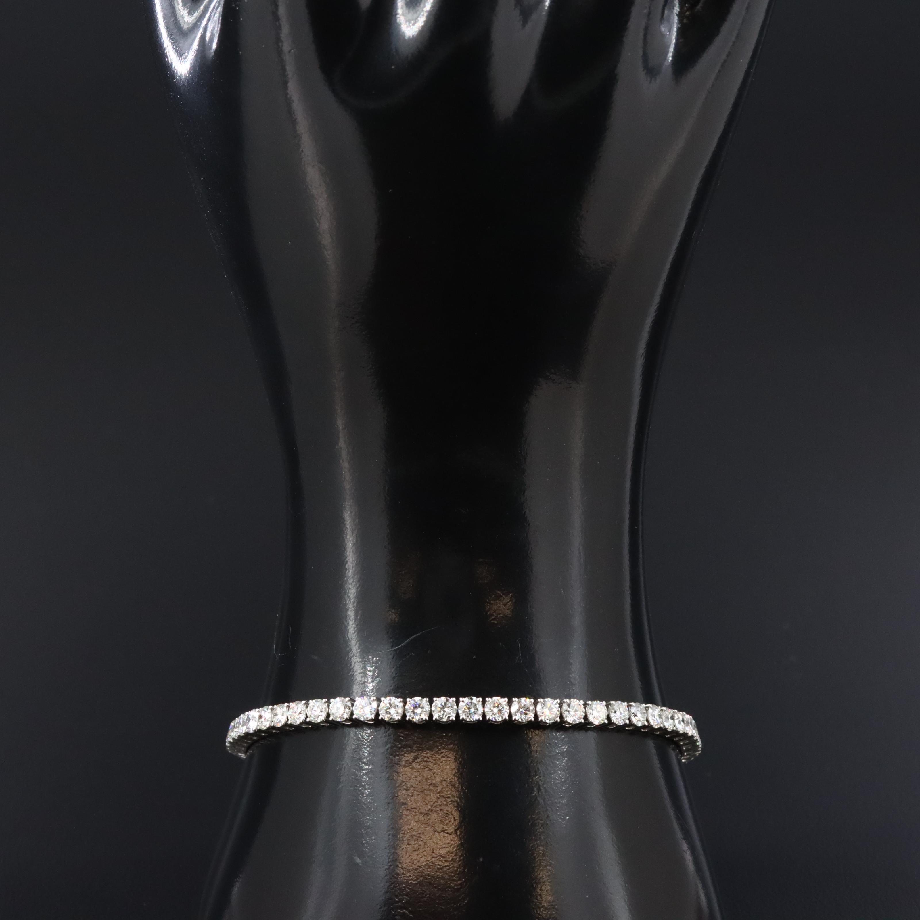 Platinum 6.61 CTW Diamond Line Bracelet