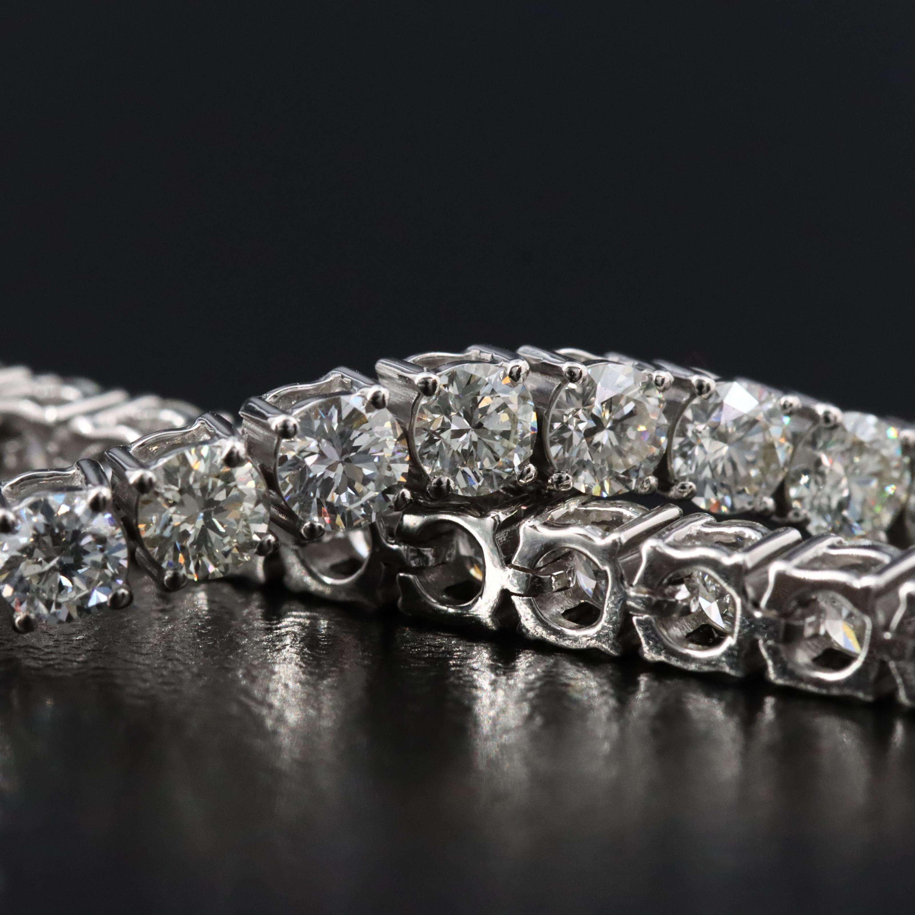 Platinum 6.61 CTW Diamond Line Bracelet