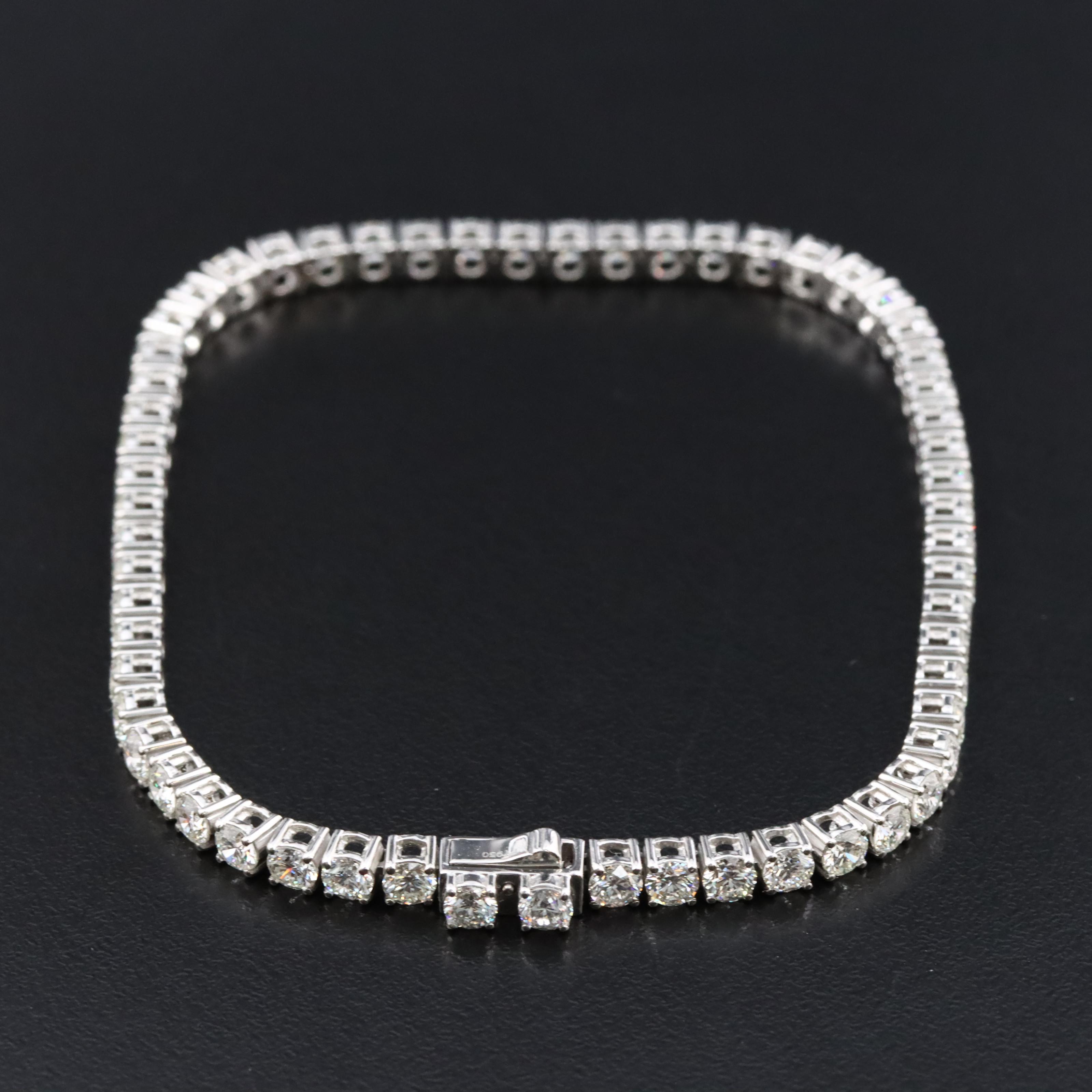 Platinum 6.61 CTW Diamond Line Bracelet