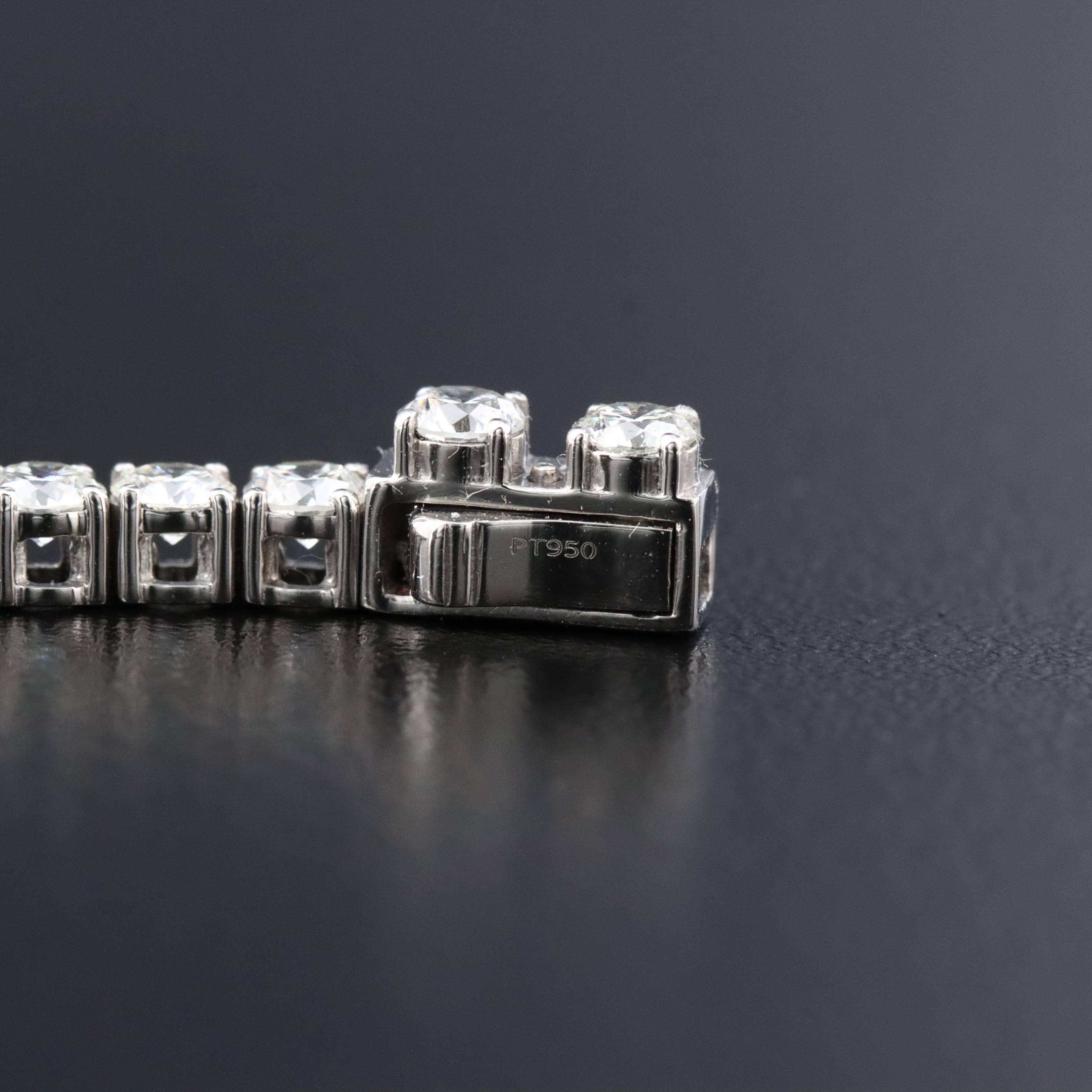 Platinum 6.61 CTW Diamond Line Bracelet