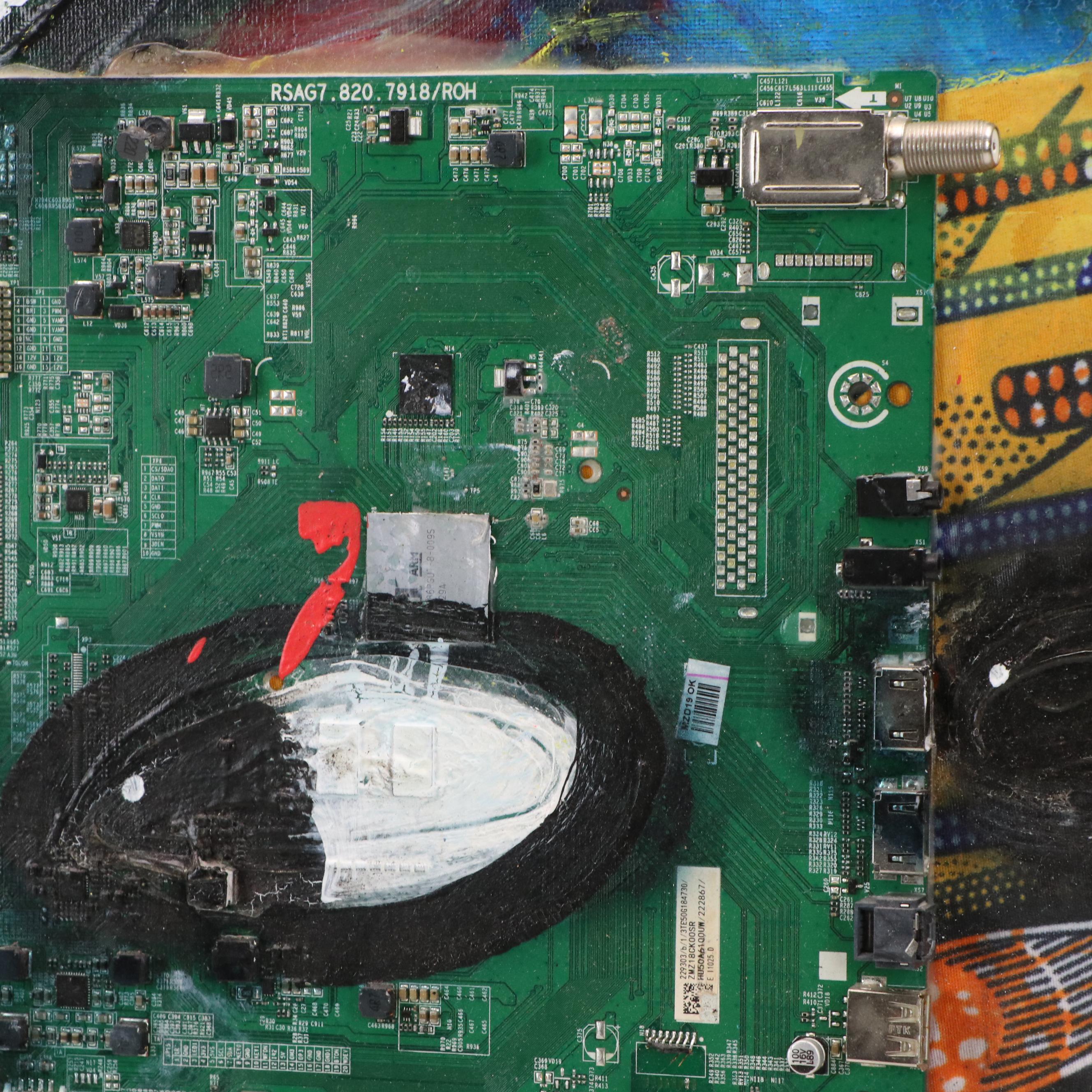 Abiola Idowu Stylized Mixed Media Portrait "My Prayers III" 2023