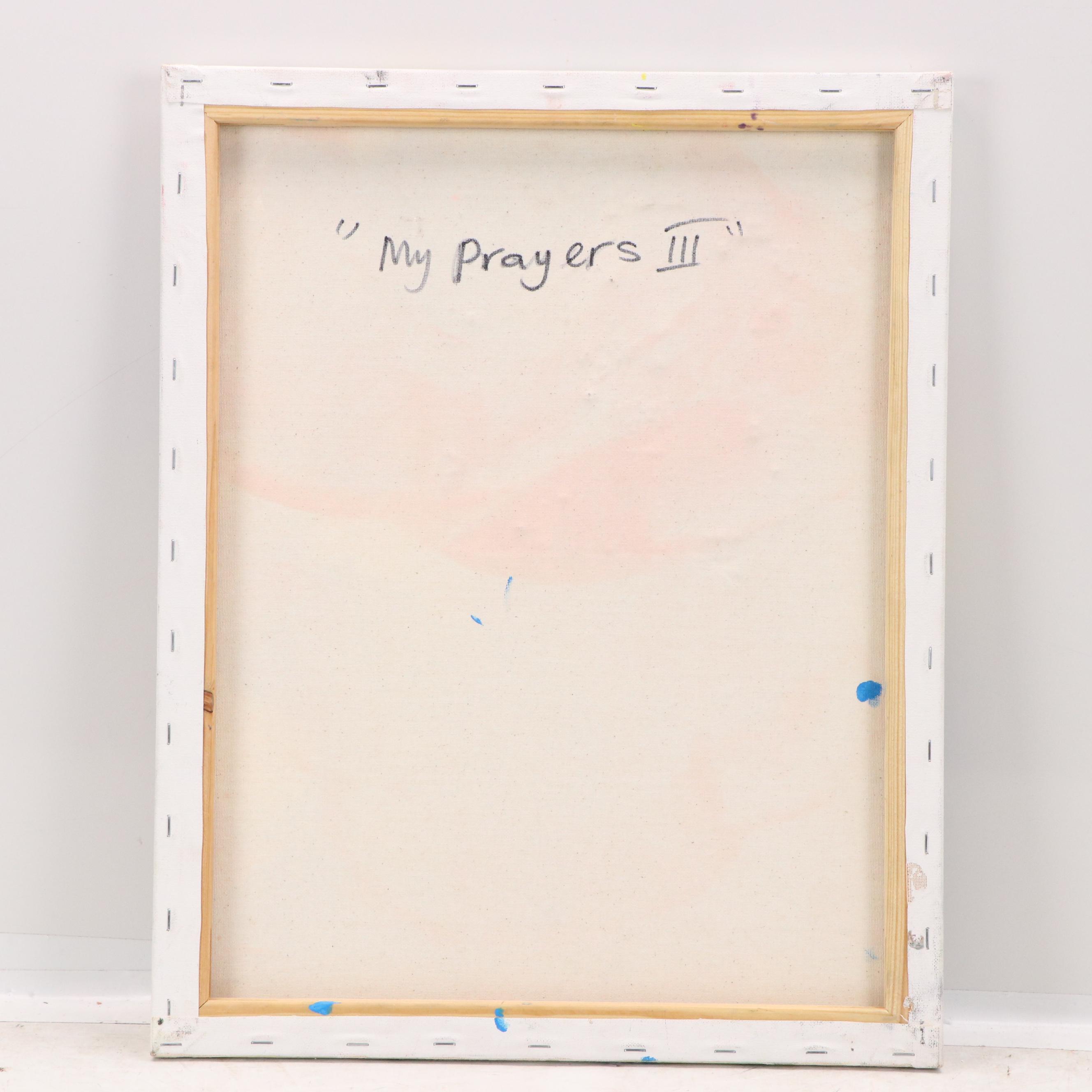 Abiola Idowu Stylized Mixed Media Portrait "My Prayers III" 2023