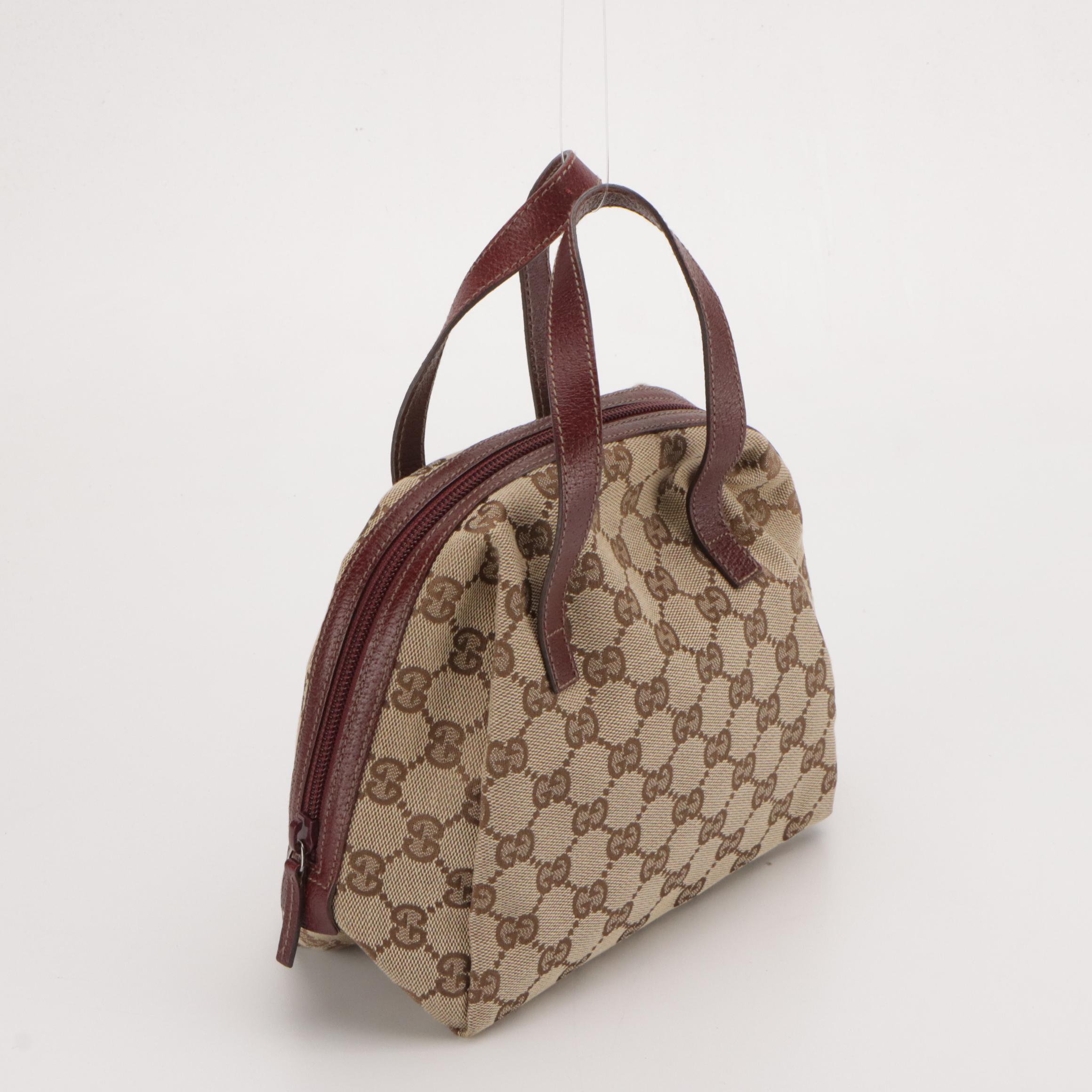Gucci GG Canvas and Cinghiale Leather Small Handbag