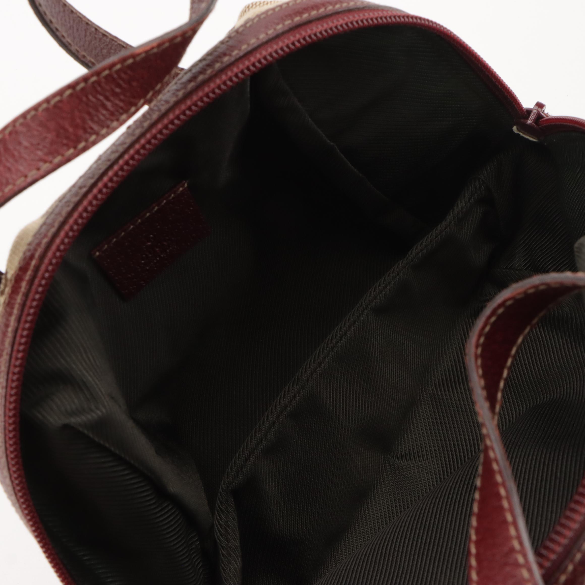 Gucci GG Canvas and Cinghiale Leather Small Handbag