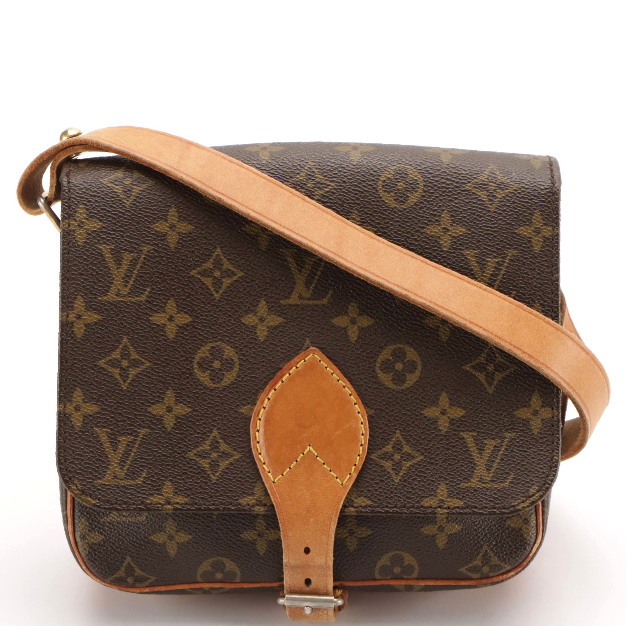 Louis Vuitton Cartouchière MM Bag in Monogram Canvas and Vachetta Leather