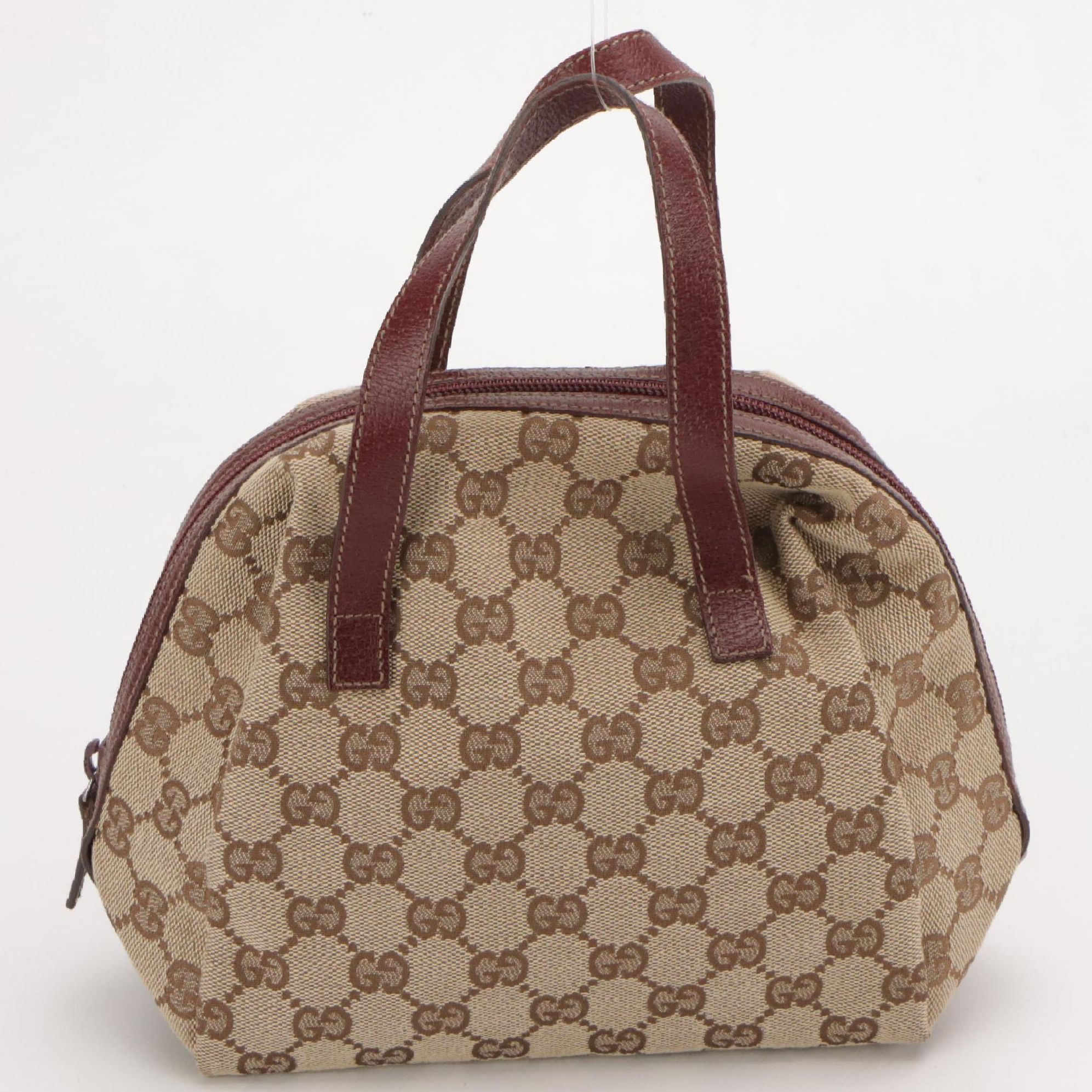 Gucci GG Canvas and Cinghiale Leather Small Handbag