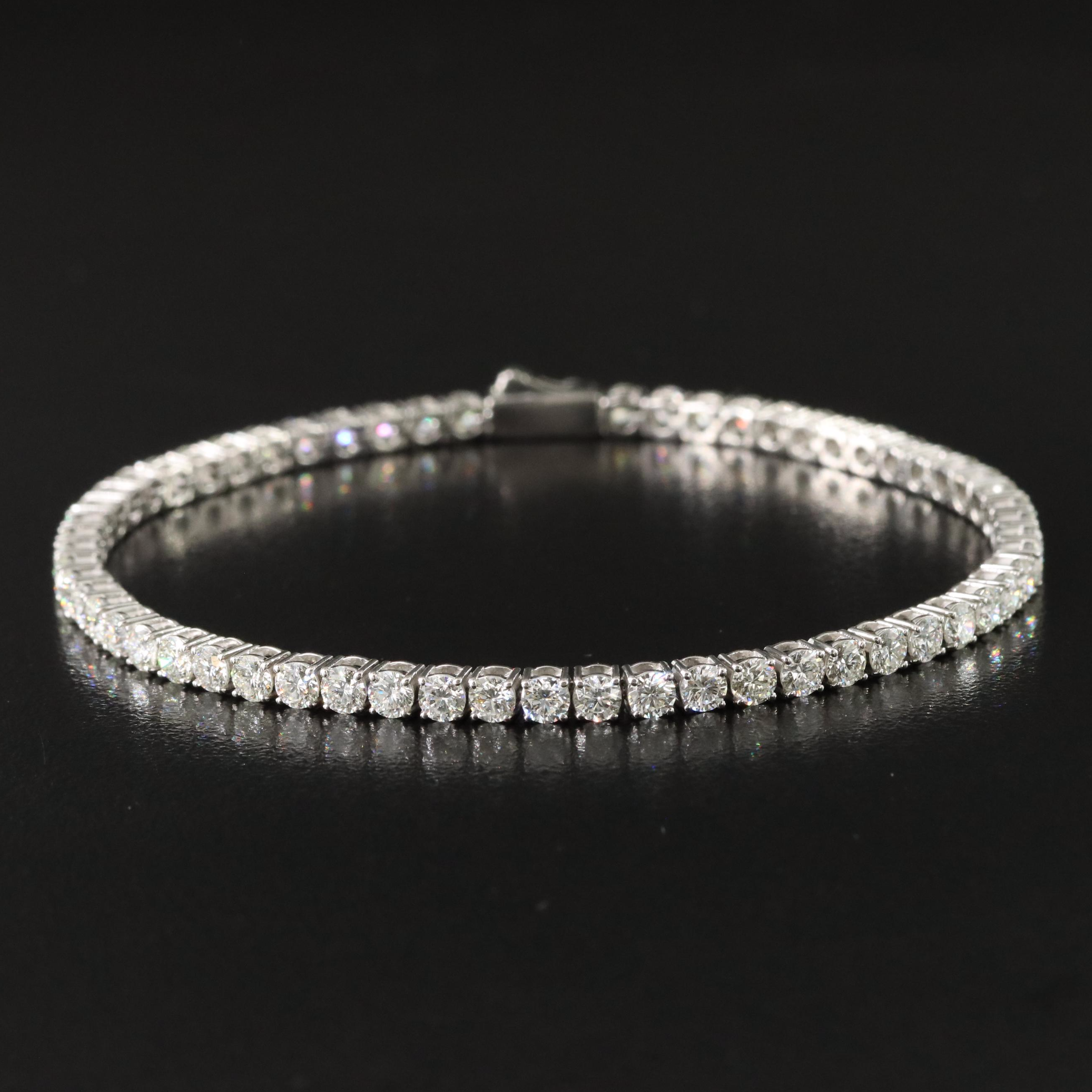Platinum 6.14 CTW Diamond Line Bracelet