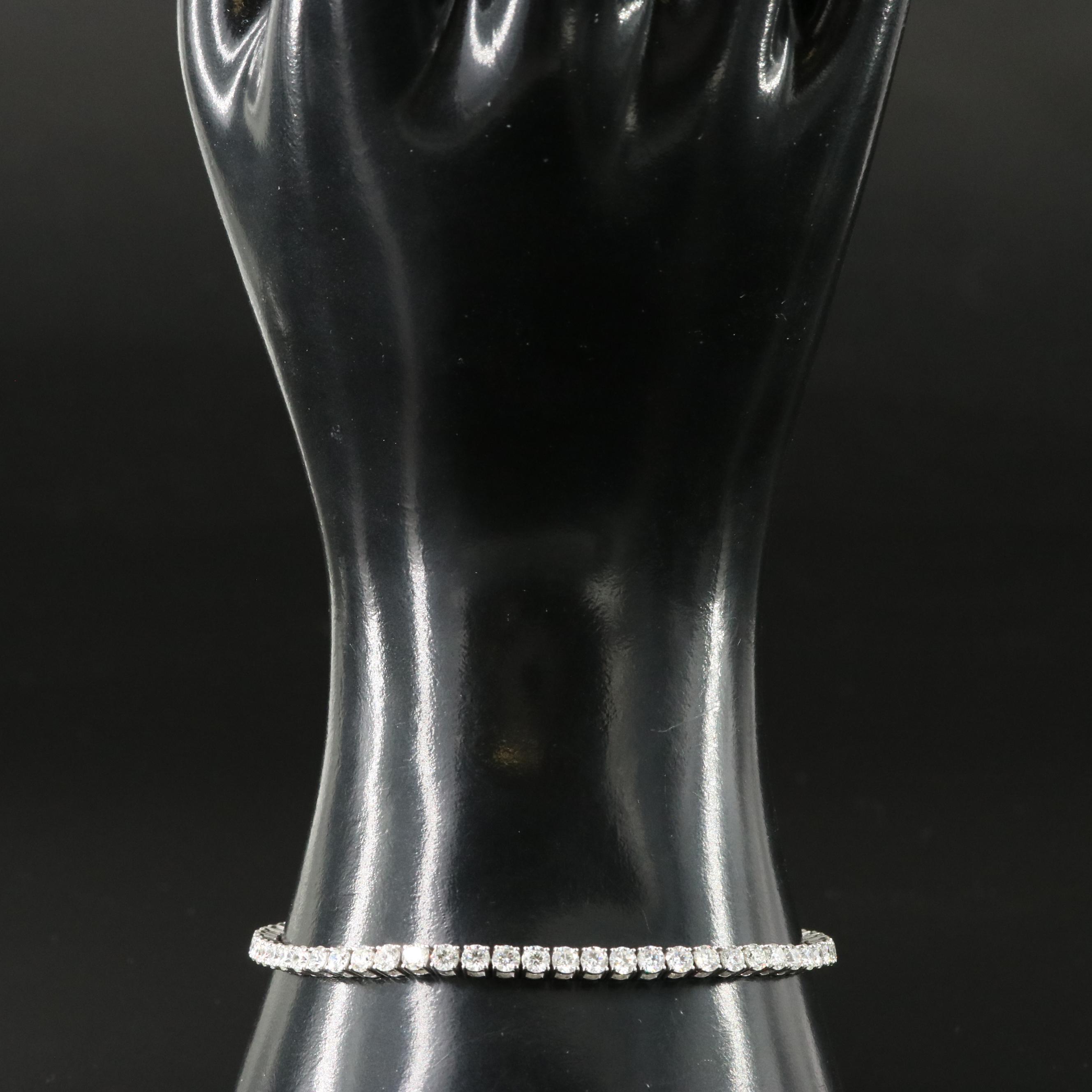 Platinum 6.14 CTW Diamond Line Bracelet