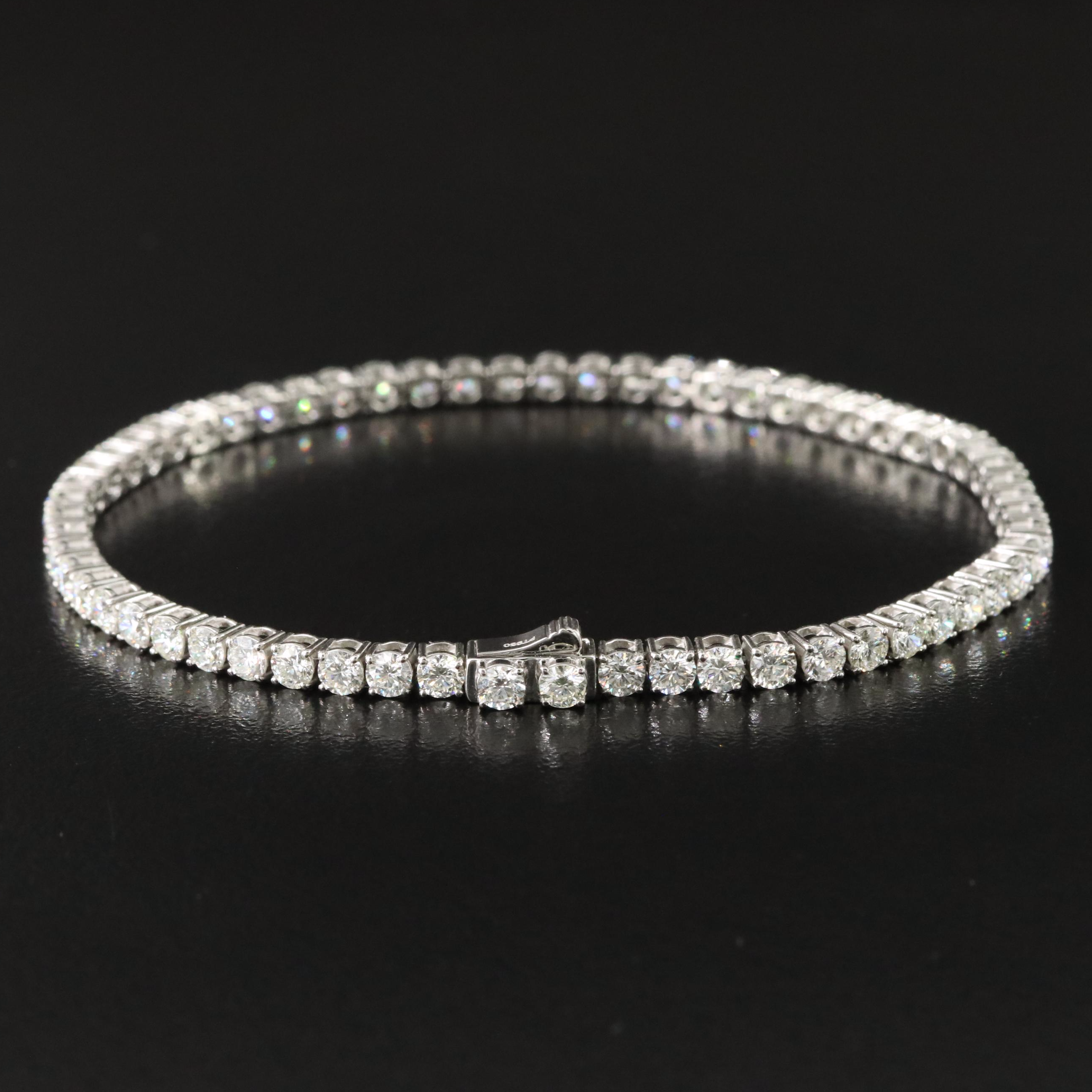 Platinum 6.14 CTW Diamond Line Bracelet