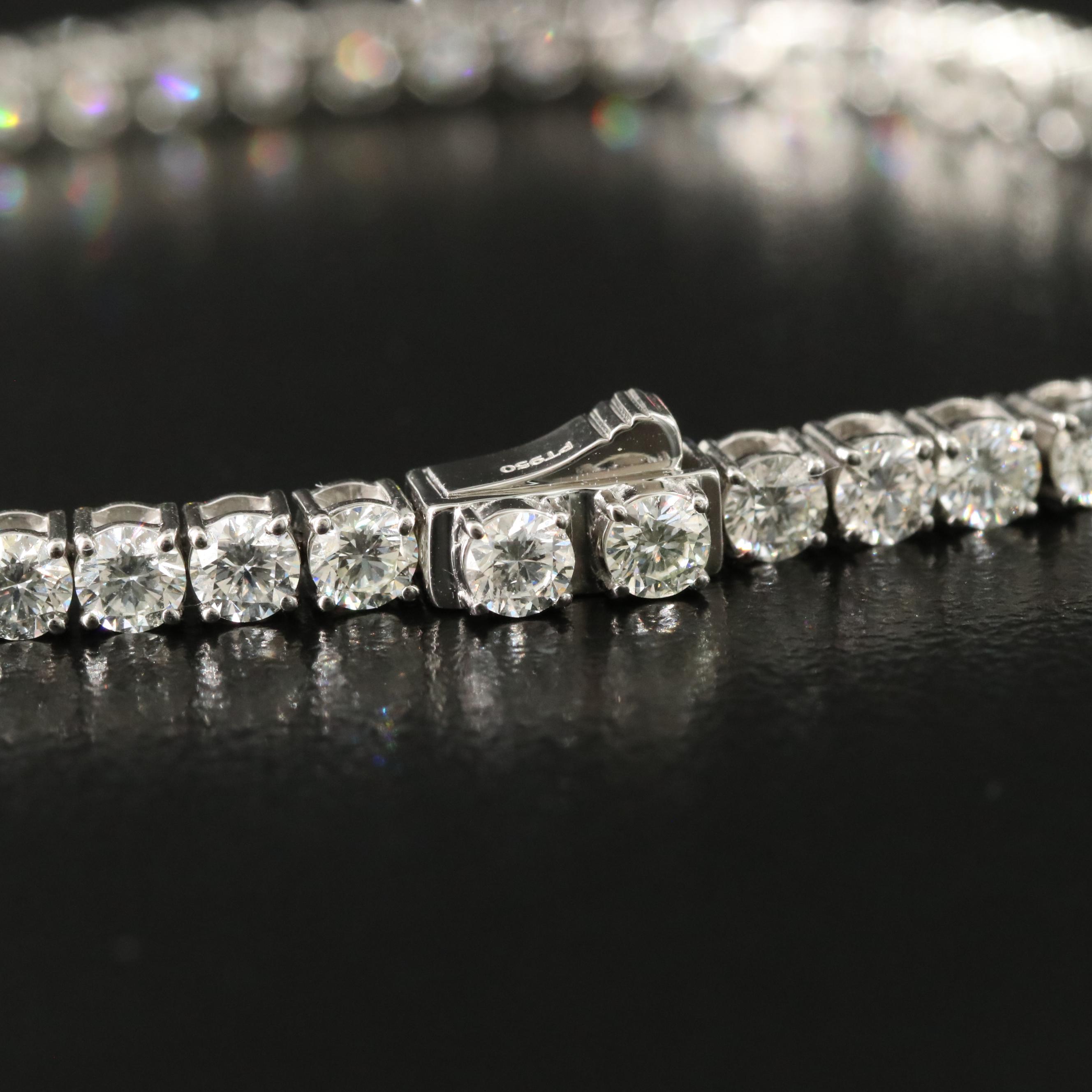 Platinum 6.14 CTW Diamond Line Bracelet