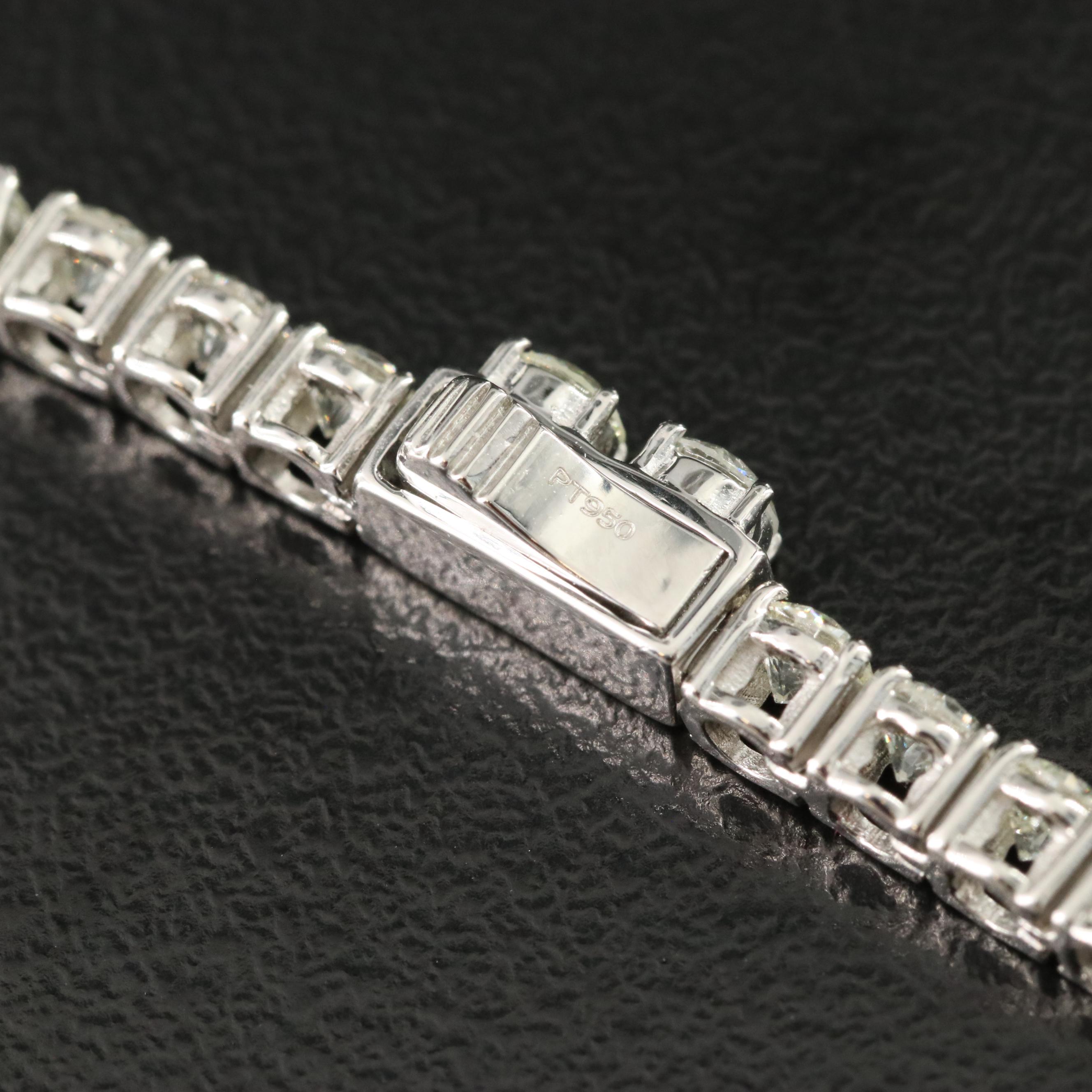 Platinum 6.14 CTW Diamond Line Bracelet