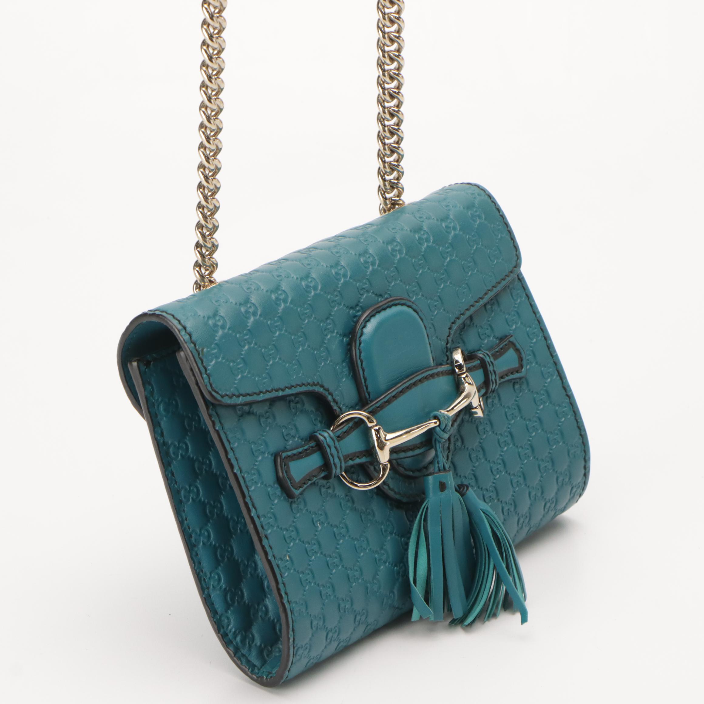 Gucci Microguccissima Mini Emily Flap Chain-Link Crossbody