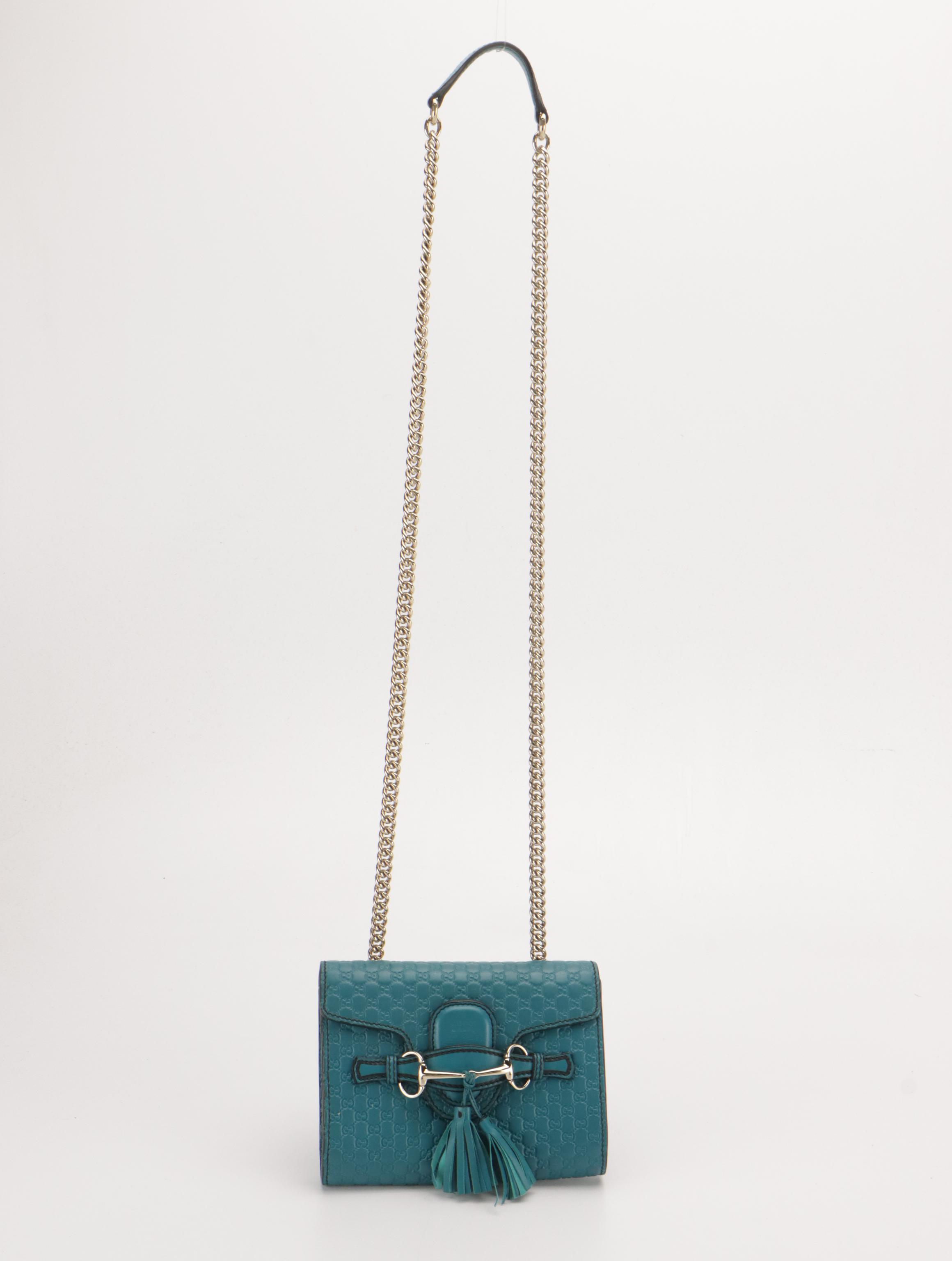 Gucci Microguccissima Mini Emily Flap Chain-Link Crossbody