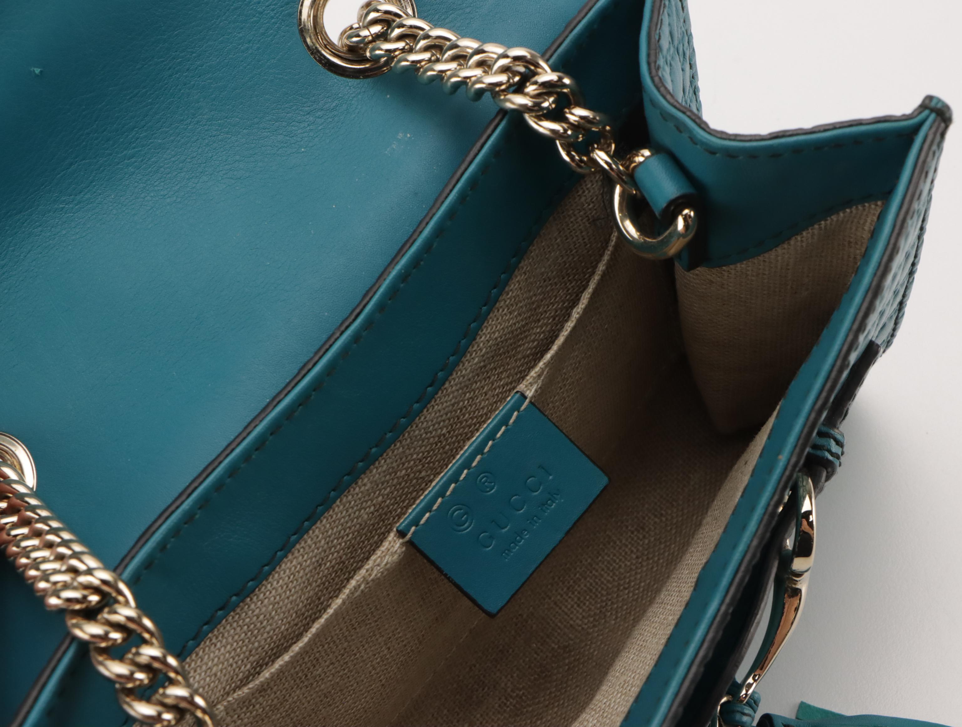 Gucci Microguccissima Mini Emily Flap Chain-Link Crossbody