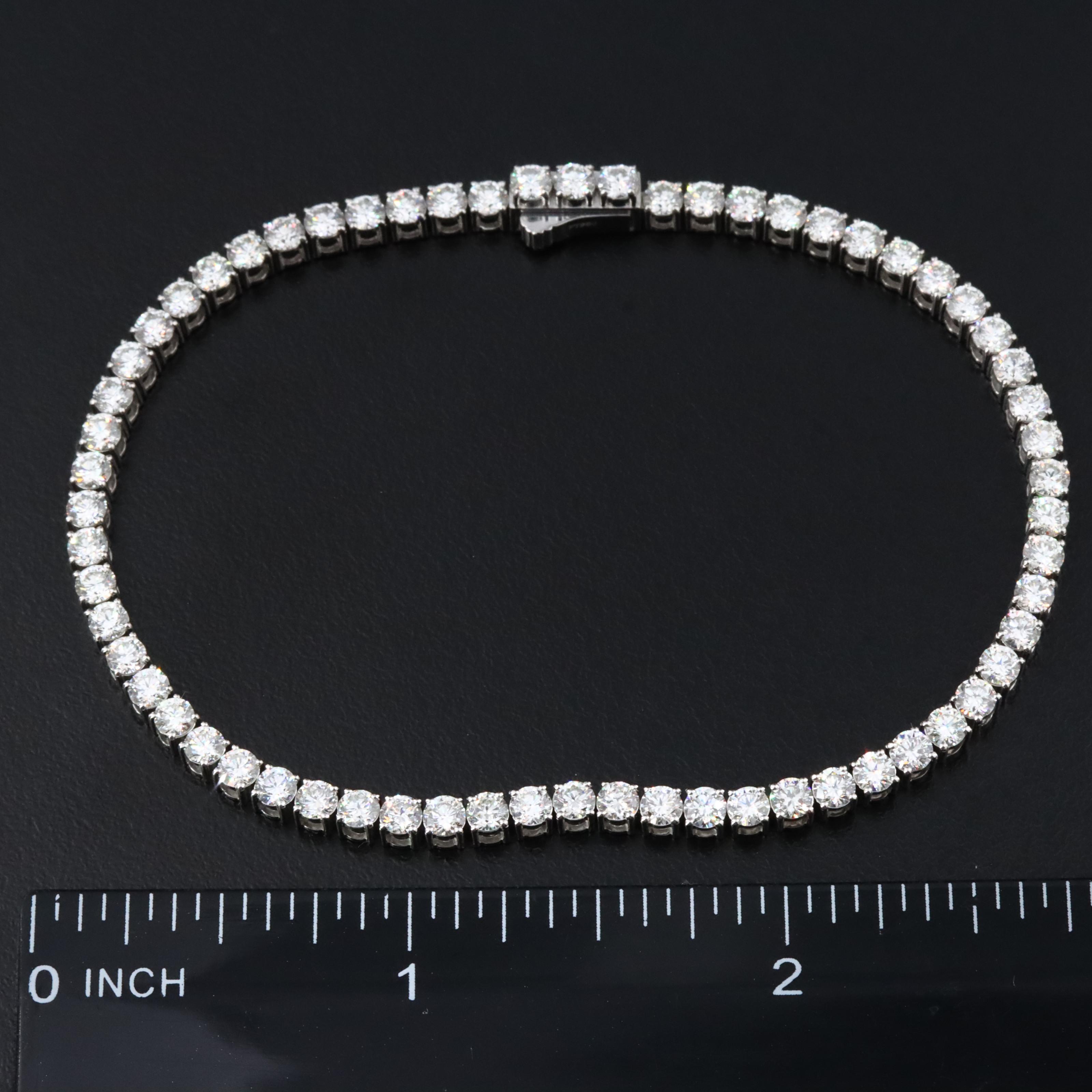 Platinum 5.74 CTW Diamond Line Bracelet