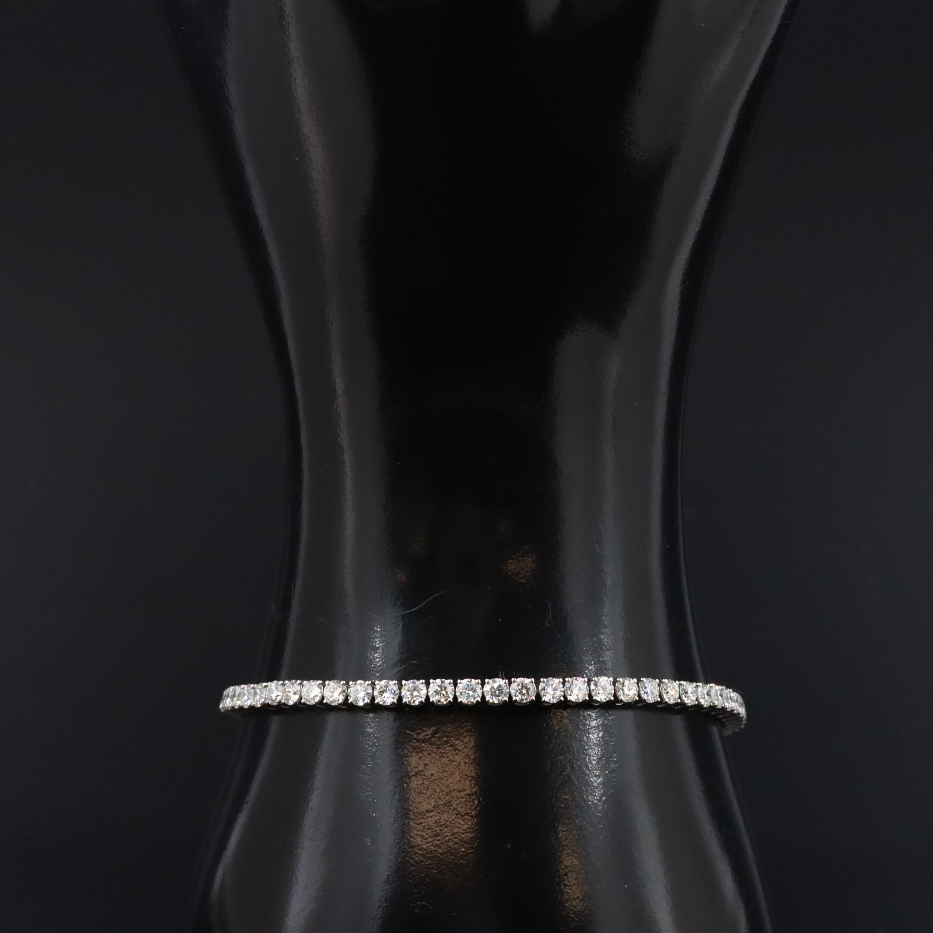 Platinum 5.74 CTW Diamond Line Bracelet